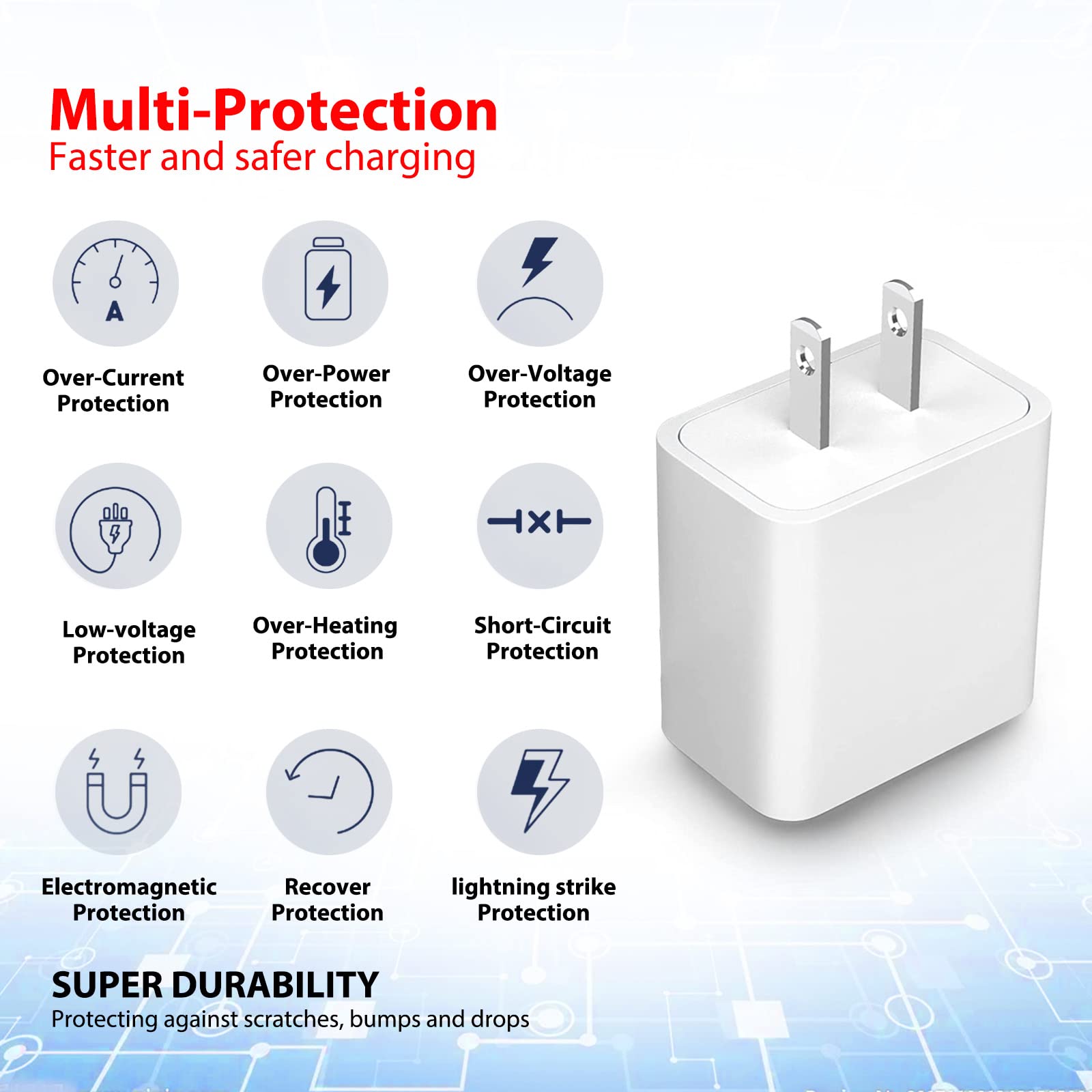 5V 2A 6FT Fast Wall Charger Adapter with USB-A to USB-C Cable - Compatible with AirPods 4th Gen, AirPods Max 2024, AirPods Pro 2 (2023), iPad 10th Gen & iPhone 16/15 - Perfect for Home, Office & Carplay Charging
