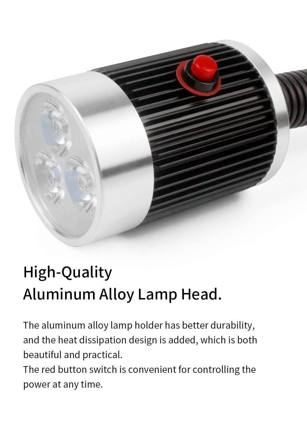 900 Lumen Gooseneck LED Machine Light with C-Clamp - 120V Industrial Work Lamp for Lathe, Milling & CNC Tools | Workshop, Garage & Factory Lighting Solution