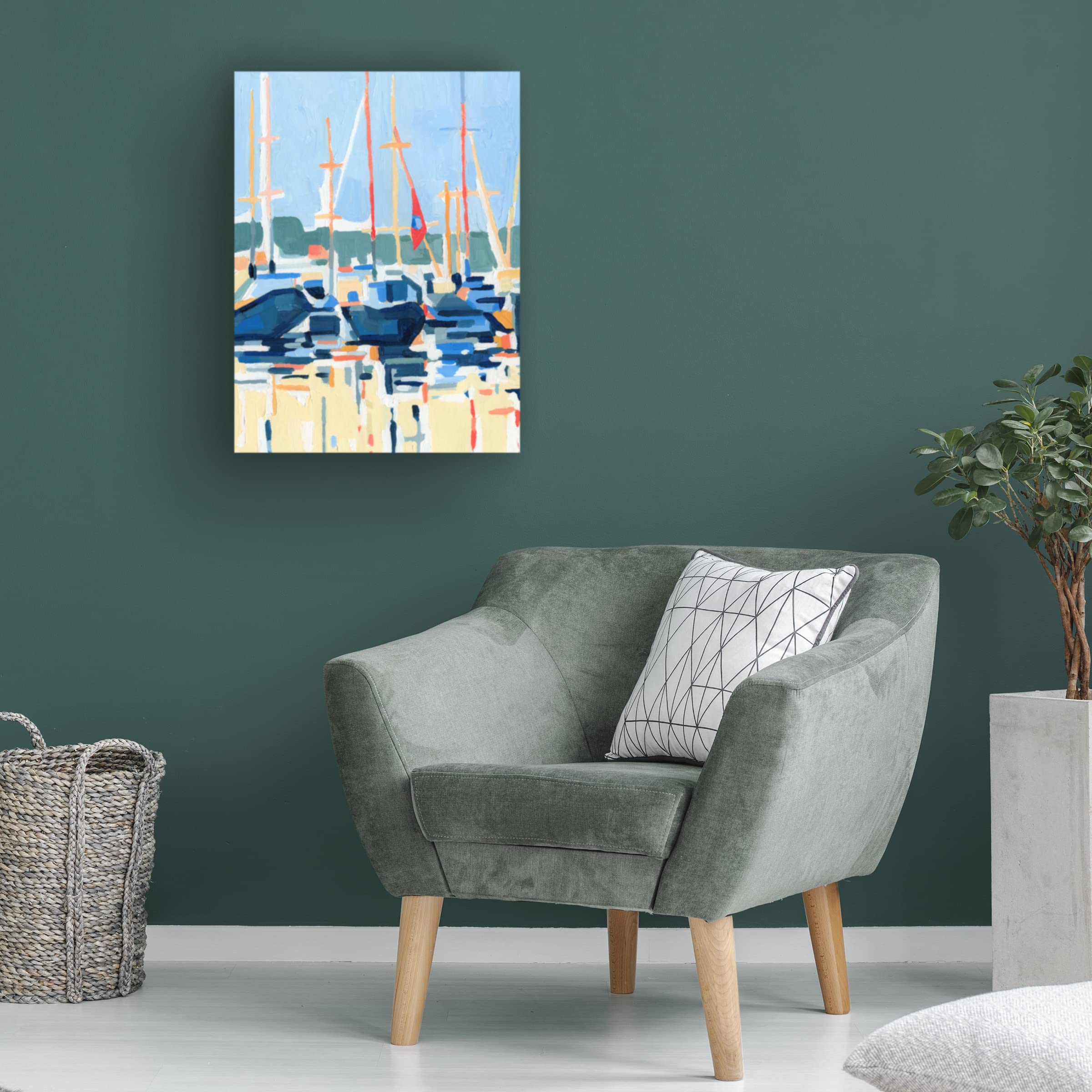 Emma Caroline 'Marina Interpretation I' Canvas Wall Art Print - Modern Coastal Home Decor for Living Room, Bedroom & Office