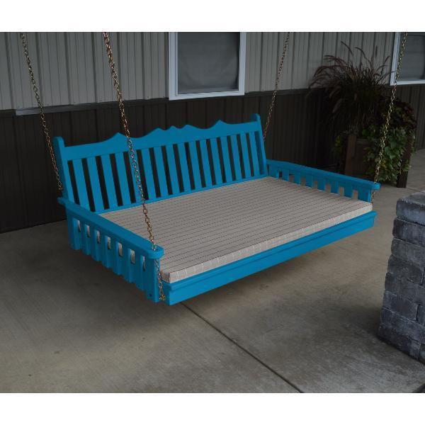 Royal English Yellow Pine Swing Bed - 6ft Outdoor Hanging Bed for Patio, Garden, or Porch Relaxation