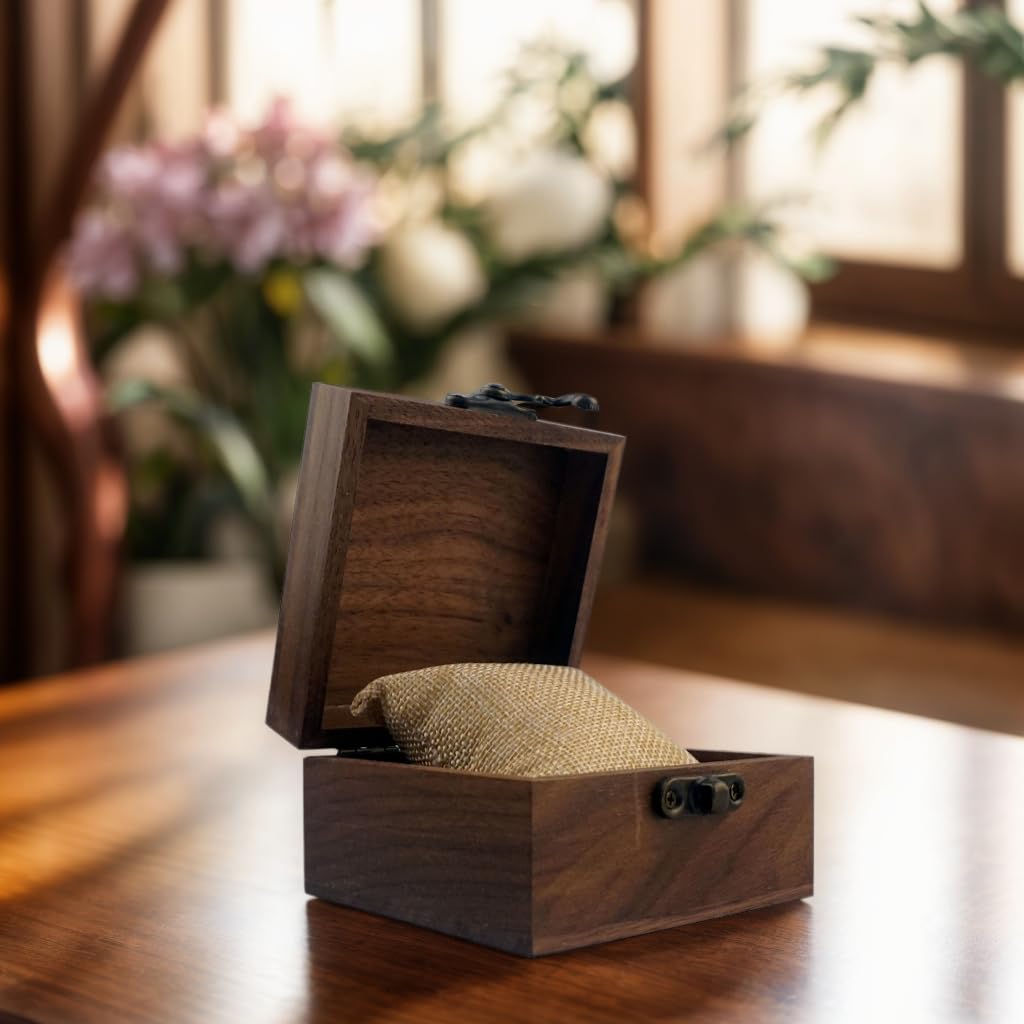 Handmade Walnut Wood Jewelry Box - Keepsake Storage for Necklaces, Rings & Watches - Perfect Gift for Women, Men & Crafters - Elegant Home Decor & Wedding Present