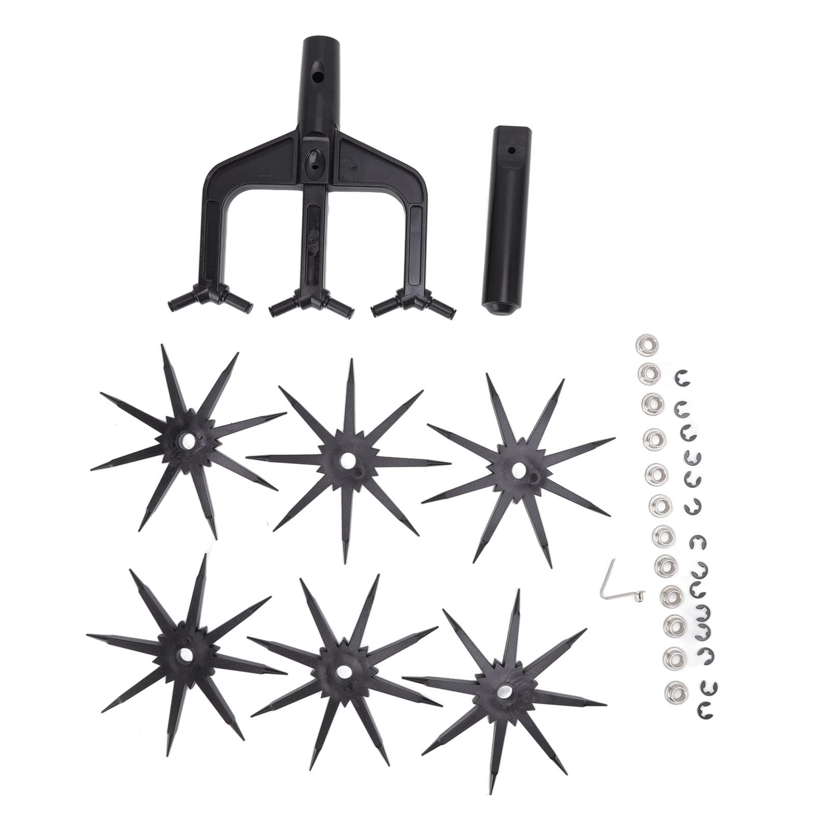 **Demeras Garden Aerator & Cultivator Tool - 2-in-1 Lightweight Lawn Spikes for Soil Aeration & Weeding - Easy to Assemble for Home Gardens, Lawns & Landscaping**