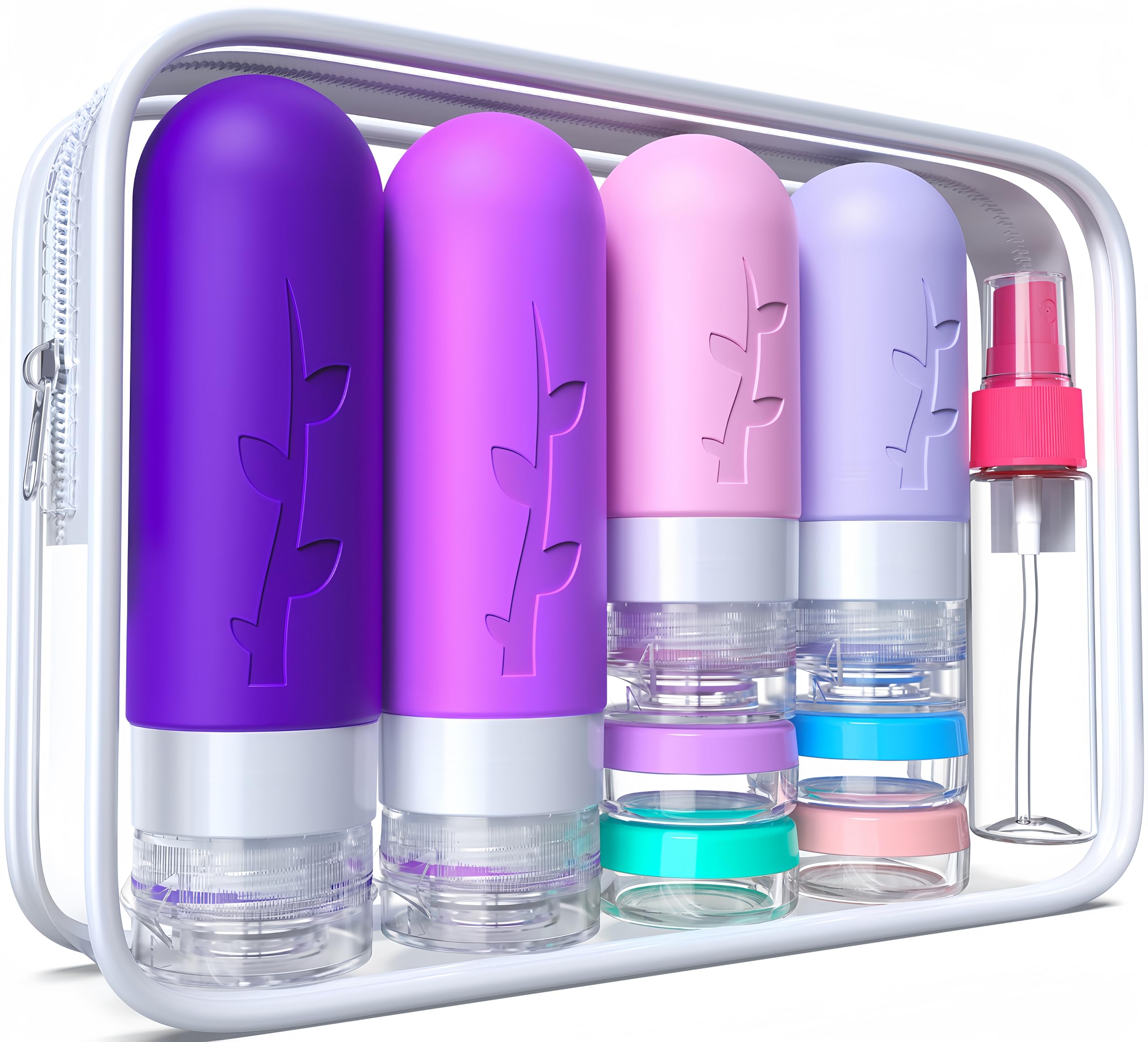 18 Pack TSA Approved Silicone Travel Bottles - Leak Proof Refillable Toiletry Containers for Shampoo, Conditioner & Lotion | Perfect for Air Travel, Gym & Vacation Essentials