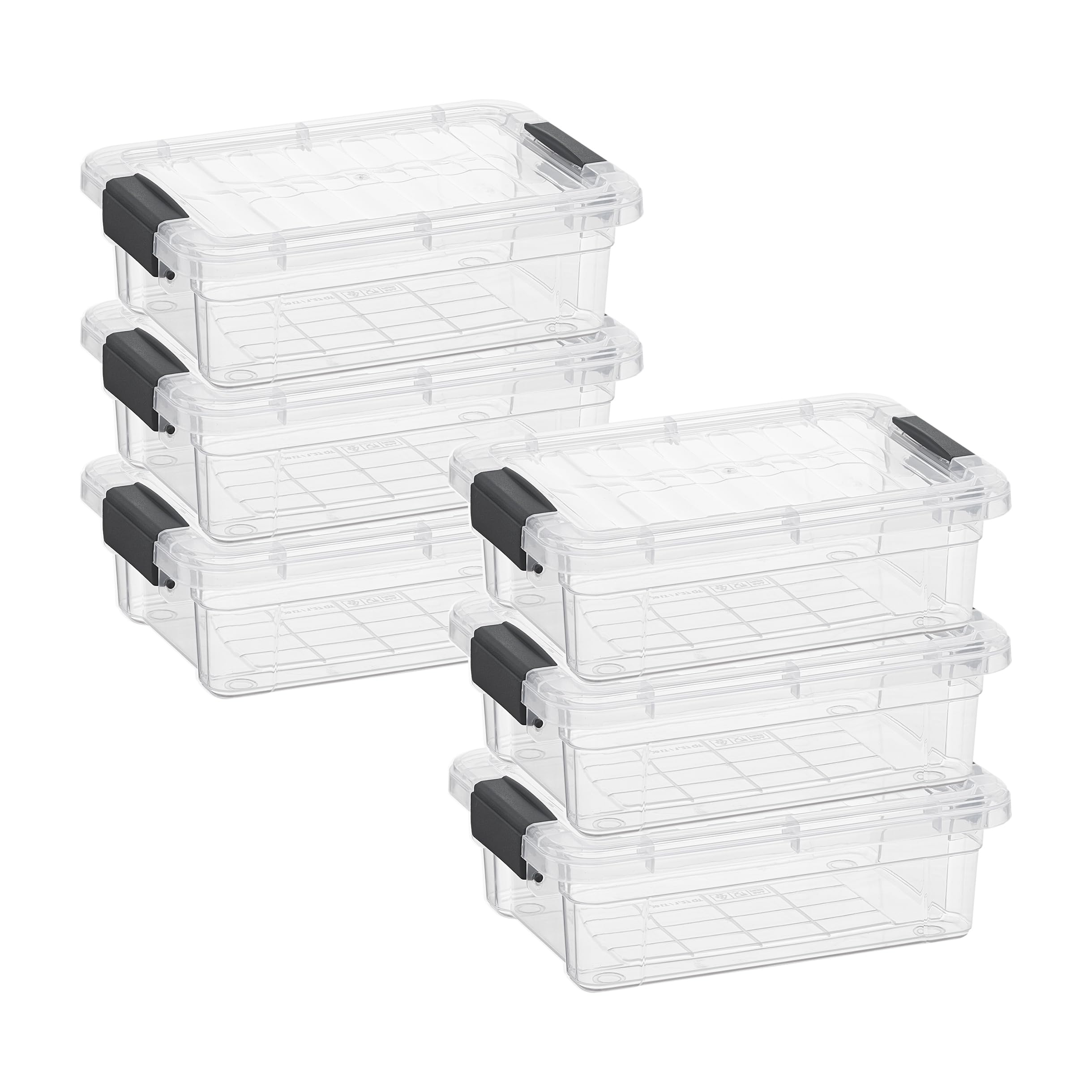 Superio Clear Plastic Storage Bins with Lids - 6 Pack 1.27 Qt Stackable Organizer Containers for Home, Office, Dorm - BPA Free, Non-Toxic, Odor Free | Perfect for Pantry, Closet, Toy & Craft Organization