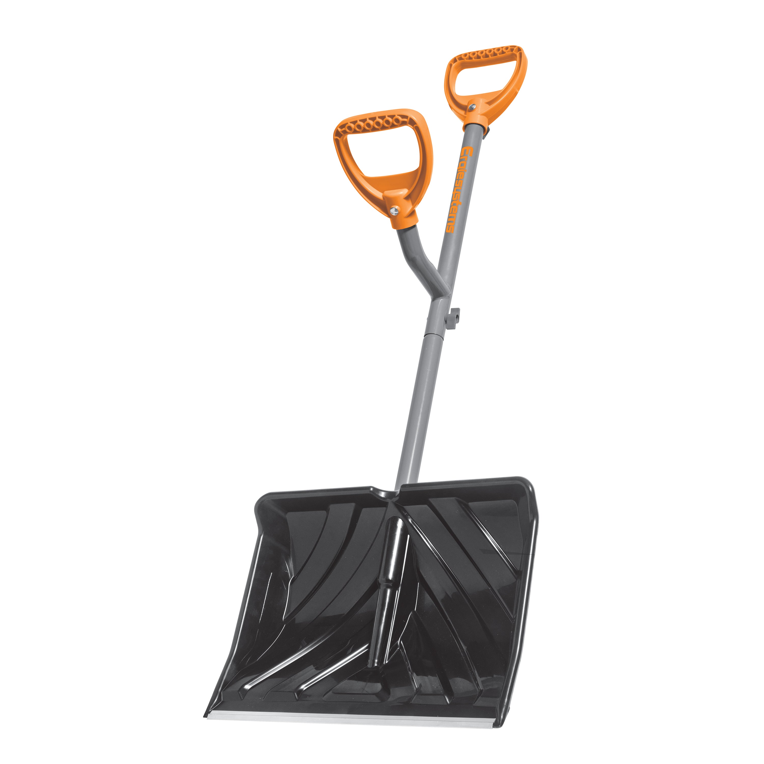 Ergie Systems ERG SNSH18 Heavy Duty Steel Snow Shovel - 18 Inch Wide Push Scoop Blade, 34.5 Inch Impact Resistant Steel Shaft - Perfect for Driveway Clearing, Winter Storms & Emergency Snow Removal