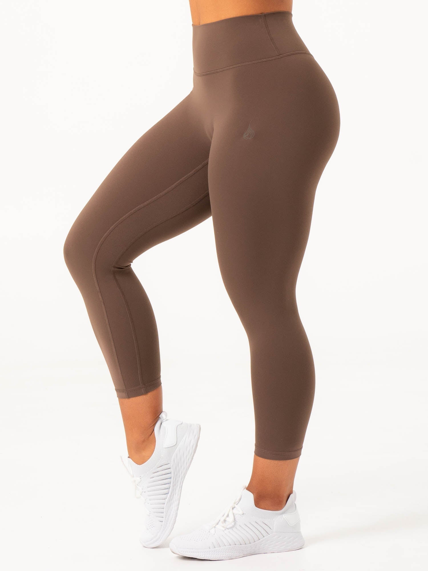 NKD 7/8 Leggings for Women - High Waisted Yoga Pants in Chocolate Brown - Perfect for Yoga, Workouts & Casual Wear