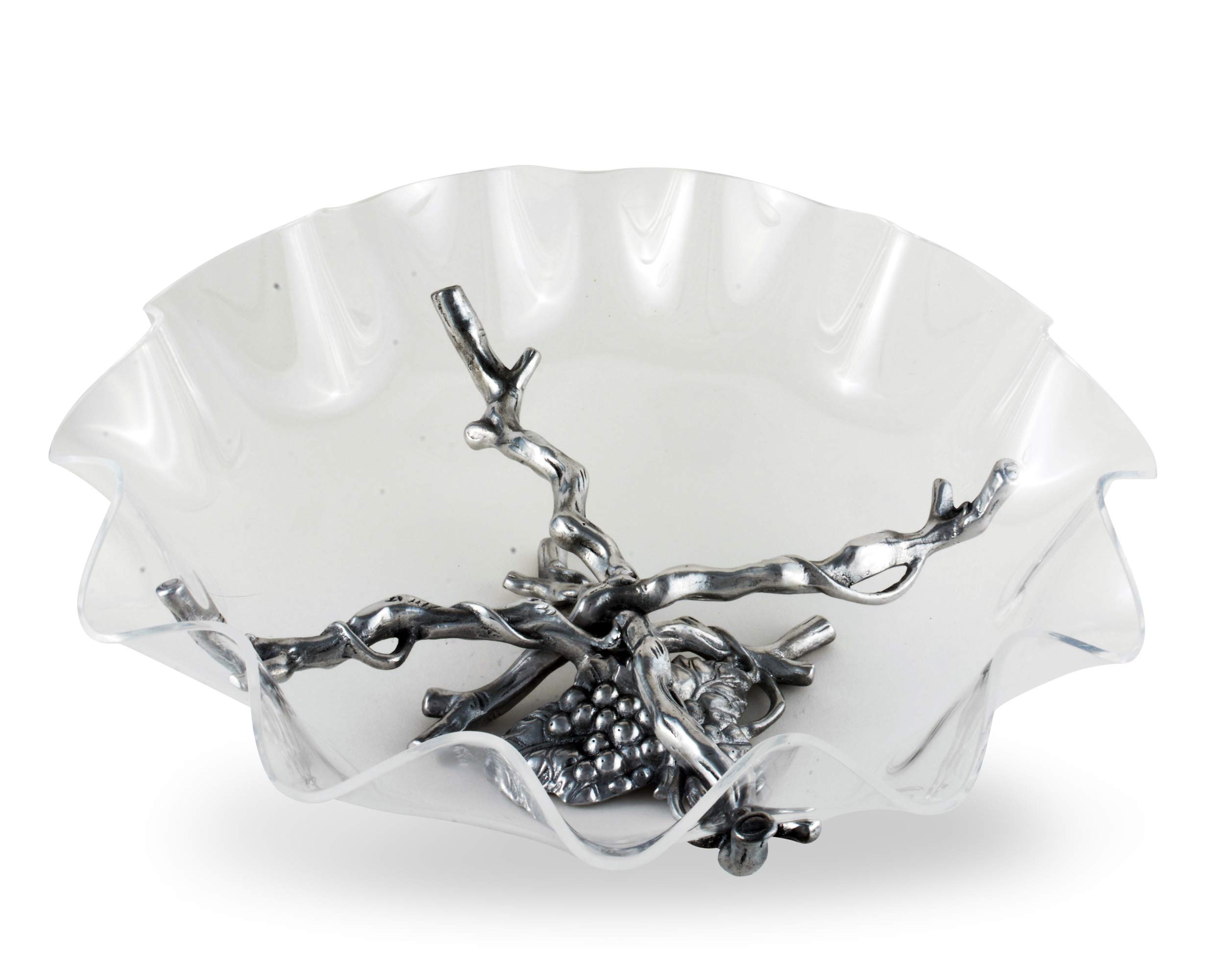Premium Arthur Court Acrylic Grape Pattern Serving Bowl - 16