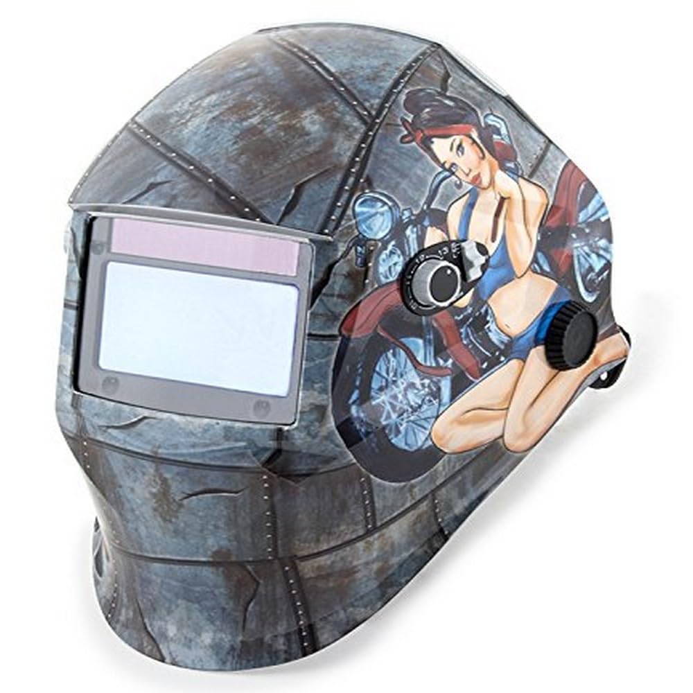 Solar Powered Auto Darkening Welding Helmet - SHOP IRON 45000 with Wide Shade Range 4/5-9/13 for Arc Welding, Grinding & Metalwork - Safety Gear for DIY & Professional Welders