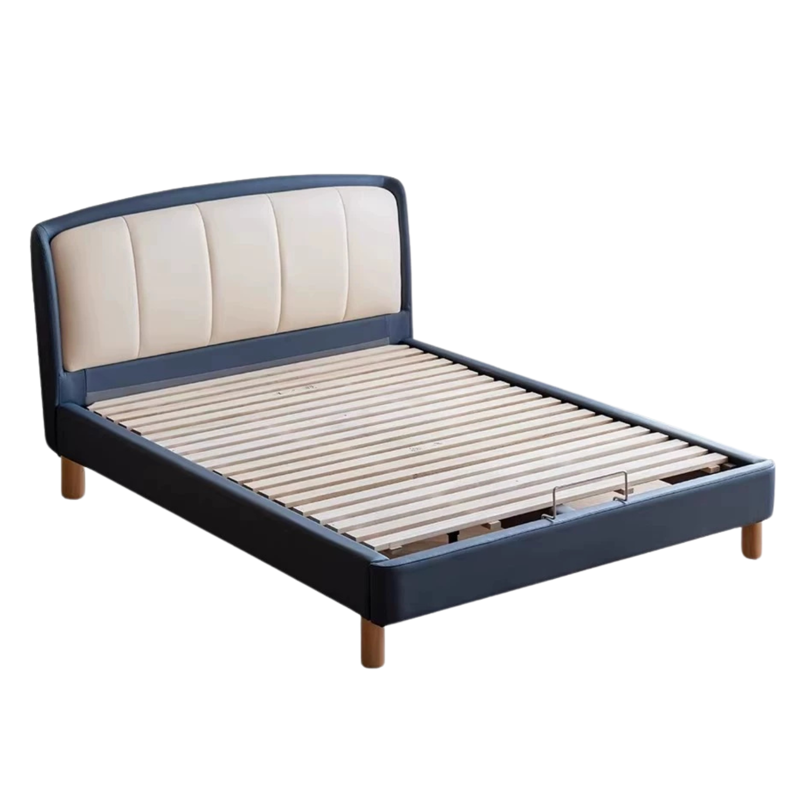 Milky White + Blue color / Children's soft bed