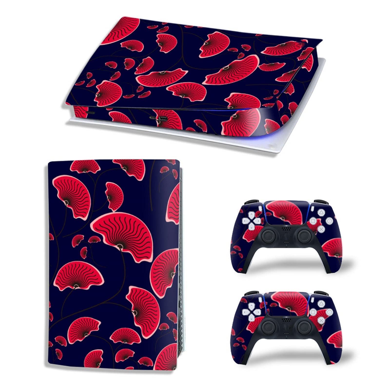Anime Console Vinyl Wrap for PS5 Digital Edition - Scratch-Resistant, Durable Skin with 2 Controller Decals - Bubble-Free Application, Anti-Scratch Protection - Perfect for Gaming Setups & Anime-Themed Rooms