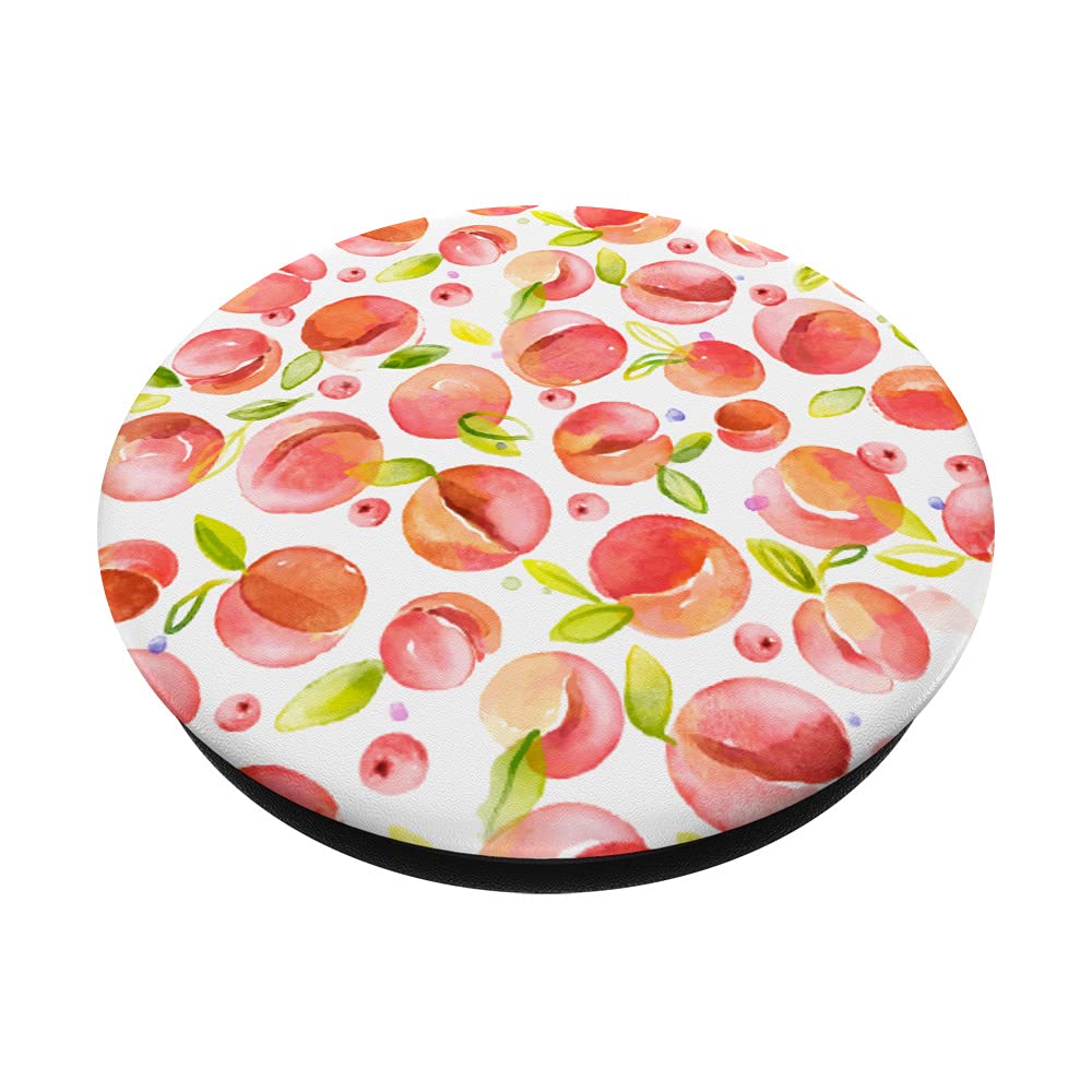 Peach Tropical Summer Fruit Lovers PopSockets Swappable PopGrip - Phone Grip & Stand for iPhone, Samsung | Perfect for Travel, Beach Days & Summer Adventures