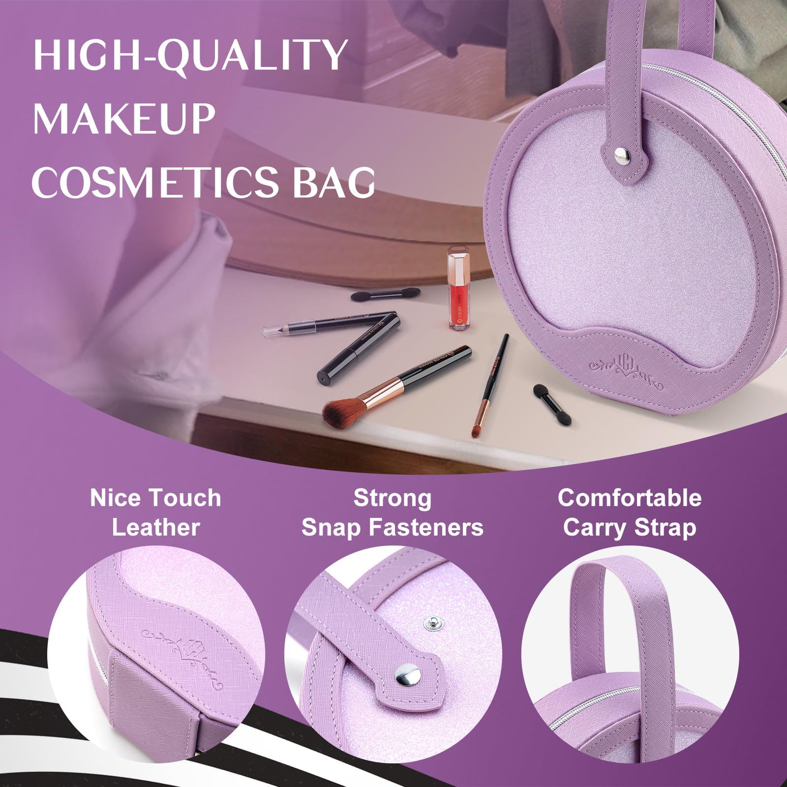 Color Nymph Starter Makeup Kit for Teens & Preteens - 38 Color Eyeshadow Palette, Lip Gloss, Brushes & Reusable Case - Perfect Birthday, Valentine's Day Gift for Girls | Everyday Makeup & Party Looks (Purple)