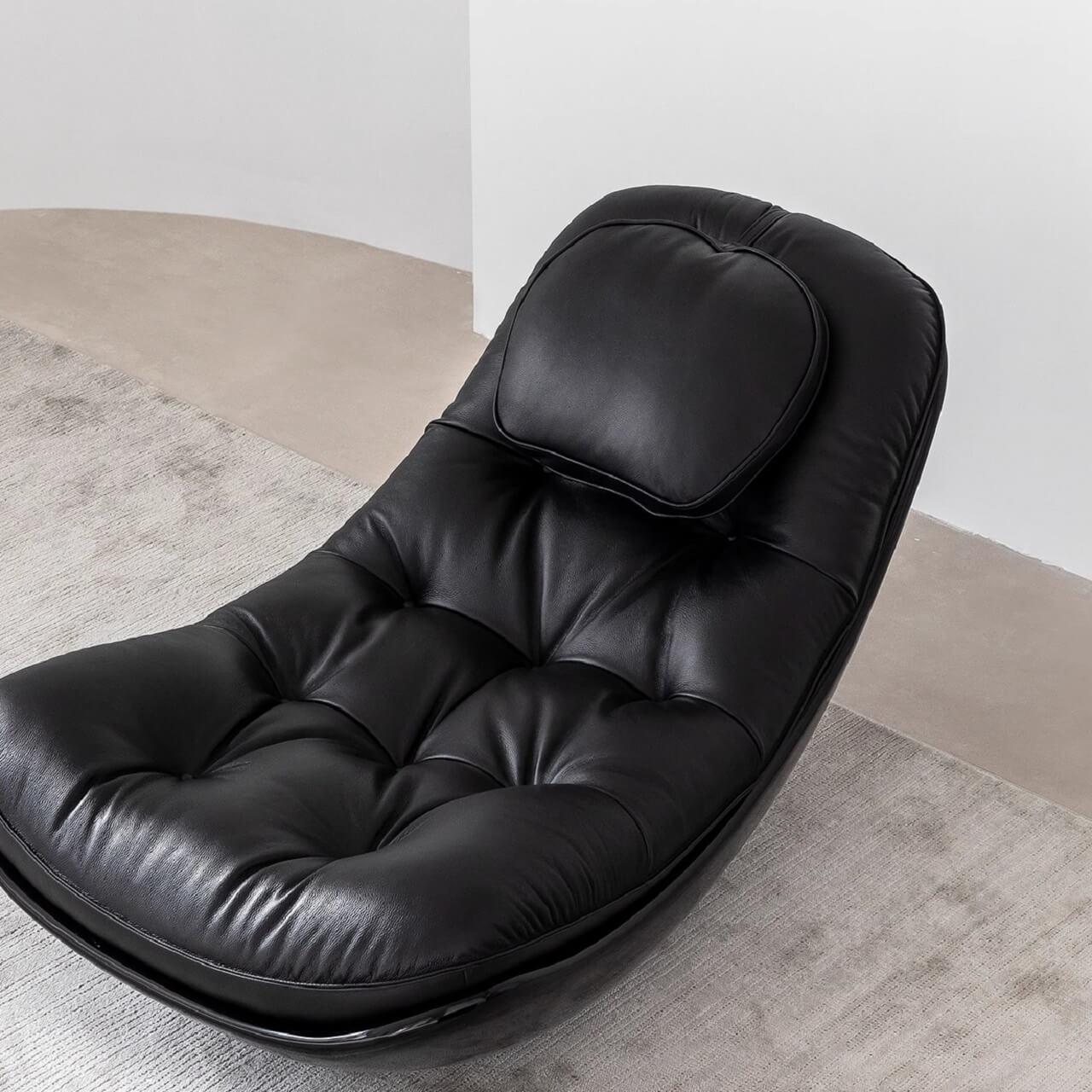 Premium Black Microfiber Leather Recliner Chair - Eggshell Design for Living Room, Home Theater & Office Comfort | Modern Ergonomic Lounge Chair with Soft Cushions