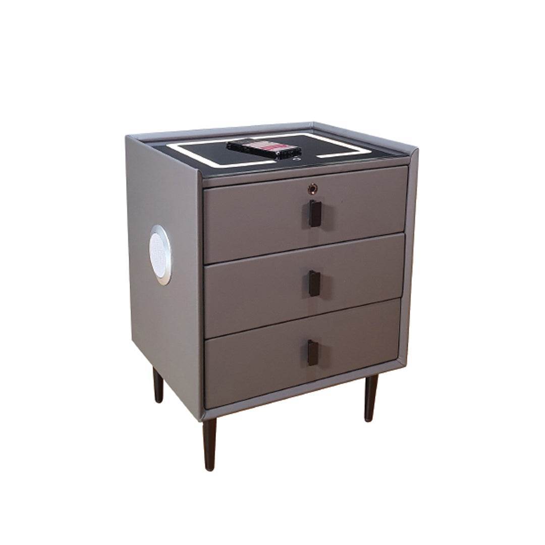 Jennison Modern Bedside Table with USB Charging Port, LED Light & Bluetooth Speaker - Perfect for Bedroom, Living Room, and Small Spaces