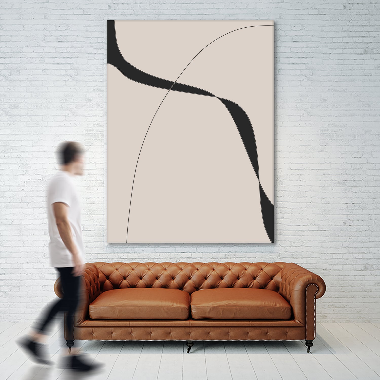 Black Shapes II - Geometric Wall Art Decor for Modern Living Room & Office - Abstract Canvas Prints for Home & Workspace