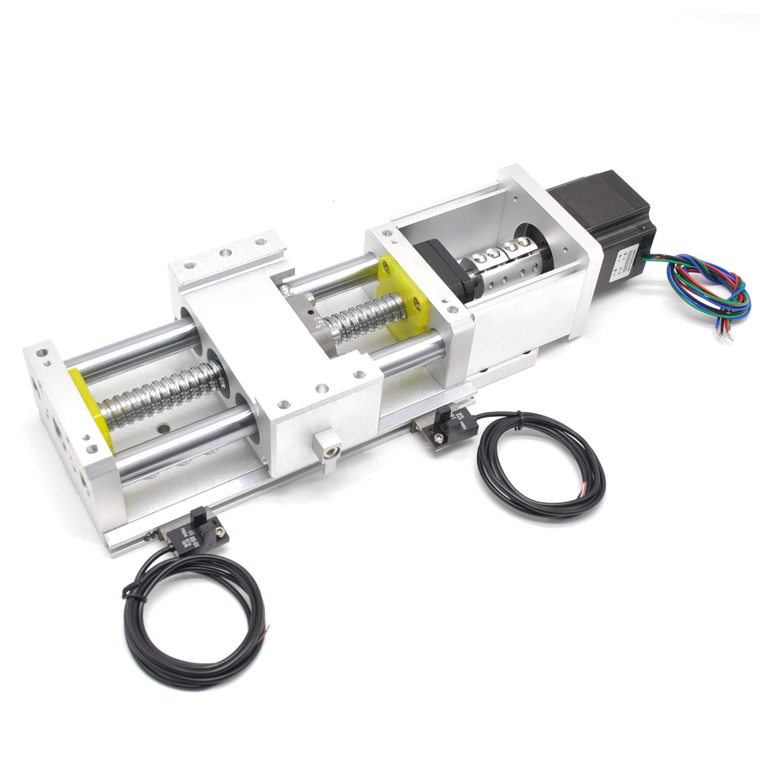 High Precision Electric Linear Stage Actuator - 200mm Travel Length, Ballscrew 1605, Double Optical Axis Guide with Nema23 Motor & NPN Switch - Ideal for DIY CNC Router, 3D Printer, Laser Engraving & Automation Projects