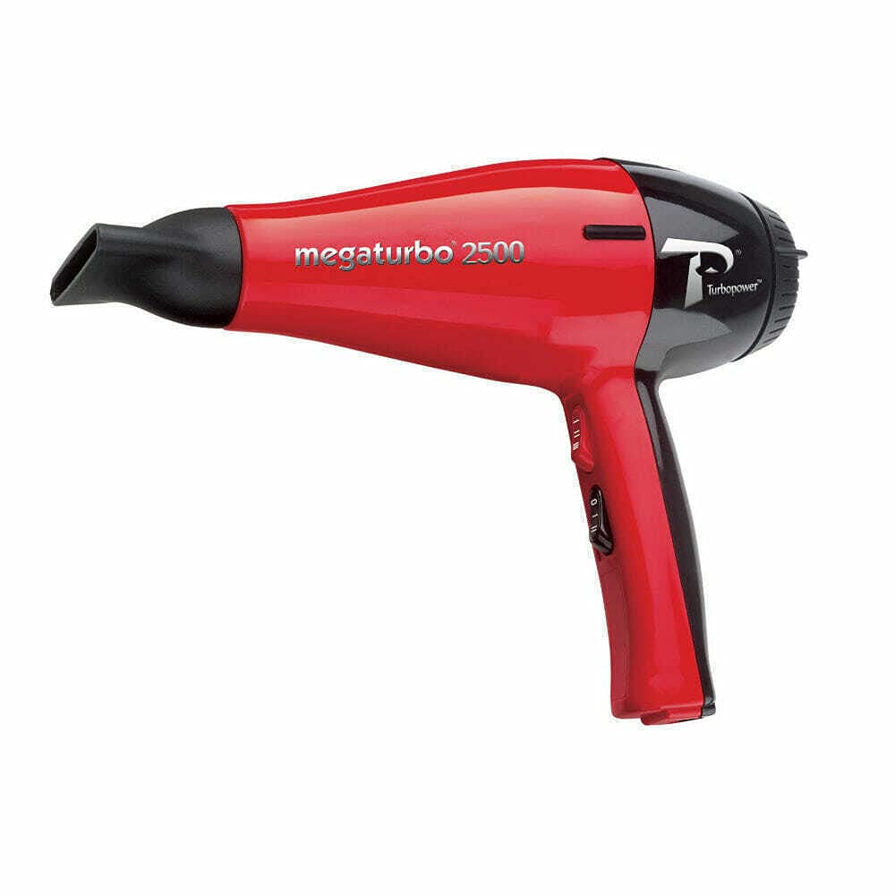 Turbo Power Mega Turbo 2500 Professional Hair Dryer - High Speed Ionic Blow Dryer for Salon & Home Use - Perfect for Styling, Frizz Control & Fast Drying