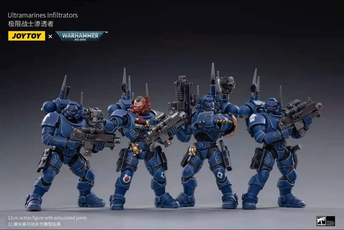JOYTOY 1/18 Scale Warhammer 40K Infiltrators Action Figure Set (4PCS) - Highly Detailed Collectible Miniatures for Tabletop Gaming, Display & Warhammer 40K Fans