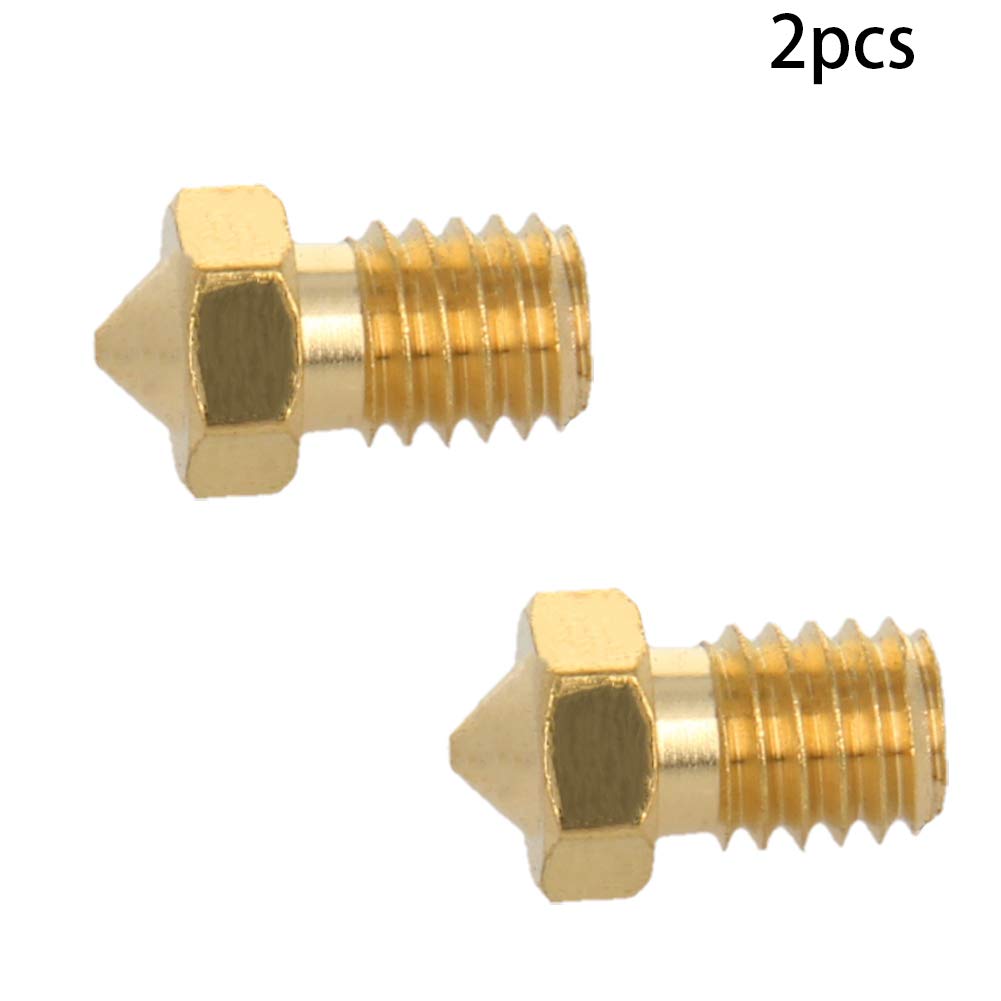 MroMax MK8 E3D Nozzles - 0.4mm Brass 3D Printer Nozzles (2Pcs) for V5/V6 M6 Extruders | Wear Resistant for 3mm Filament | Perfect for PLA, ABS, PETG Printing Projects