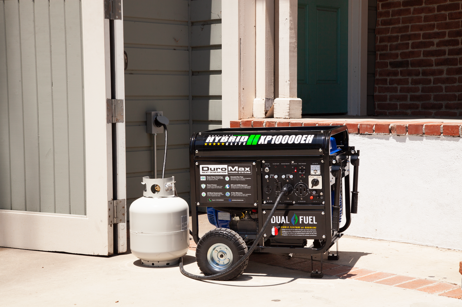 10,000 Watt Dual Fuel Portable Generator - Gas & Propane Powered - Reliable Backup Power for Home, Camping & Emergencies