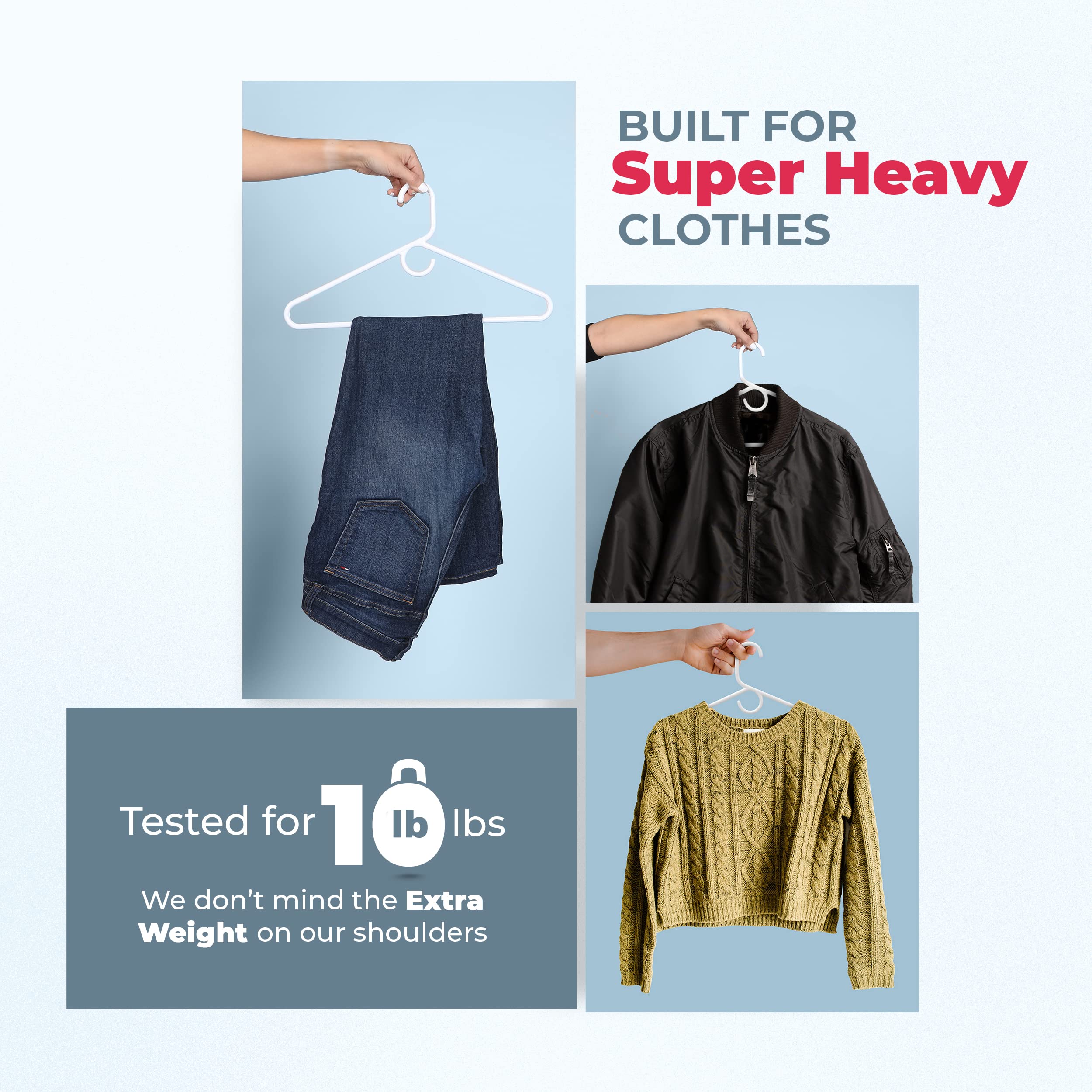 Super Heavy Duty Plastic Clothes Hangers Bulk Pack - 20/30/50/100 Pack Options - Strong Durable Coat Hangers for Closet Organization & Wardrobe Storage - Made in USA (30 Pack Black) - Perfect for Retail Stores, Dry Cleaners & Home Closet Organization