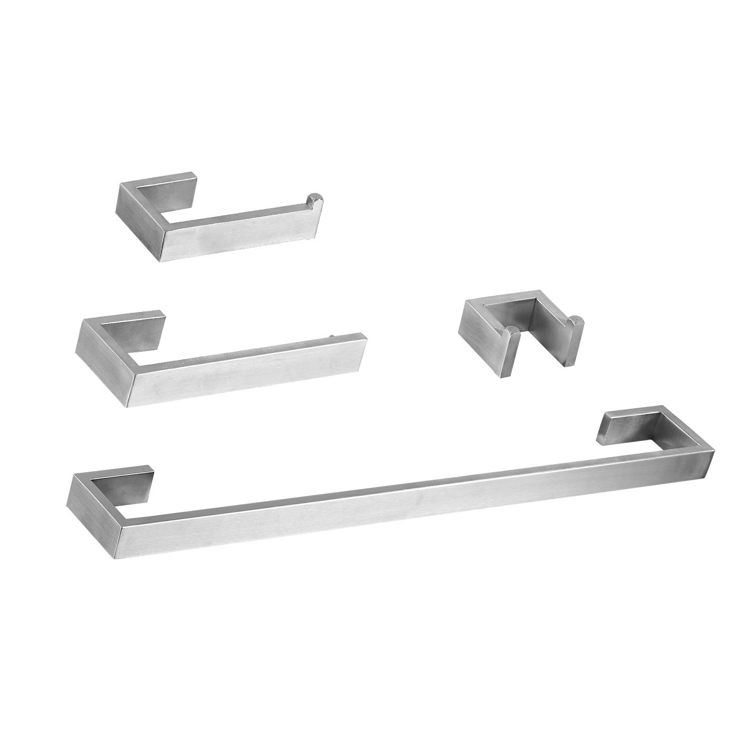 BWE 4-Piece Brushed Nickel Bathroom Hardware Set - 23.6