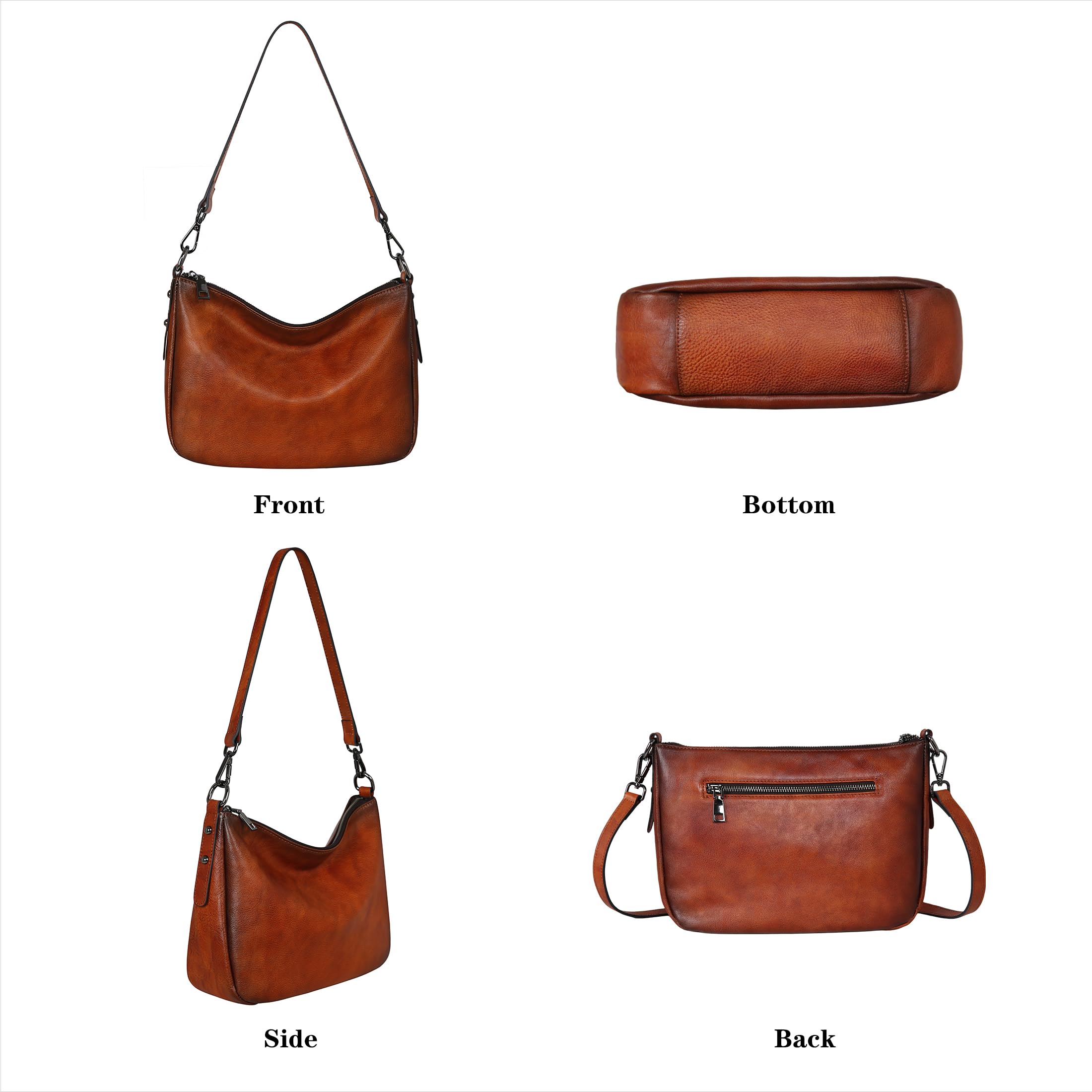 HESHE Genuine Leather Crossbody Shoulder Bag for Women - Fashion Hobo Purse with 2 Adjustable Straps, Designer Satchel Handbag | Perfect for Work, Travel & Everyday Use