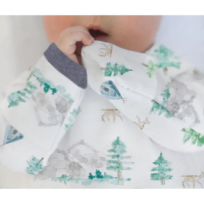 Soft Baby Pajama Gown Set with Mountains & Trees Print - Newborn Sleepwear (BGB 0067) - Perfect for Nursery, Bedtime & Newborn Photography