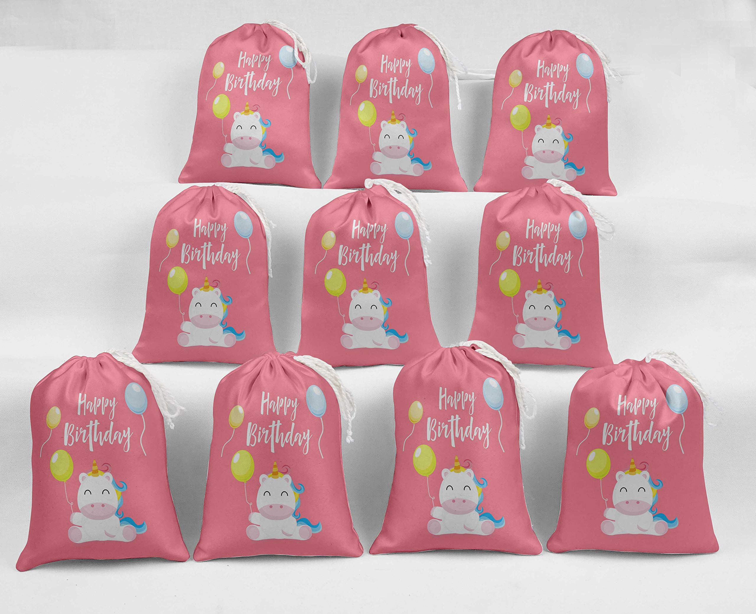 Pink Unicorn Party Favor Bags - 15pcs Birthday Gift Pouches for Girls, Baby Shower & Kids Celebration Supplies | Perfect for Birthday Party Decorations, Goodie Bags, and Party Favors