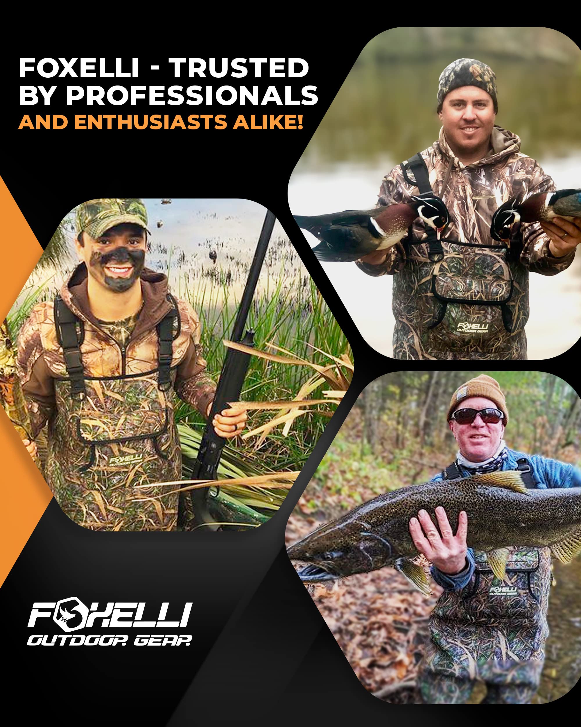 Foxelli 4mm Neoprene Chest Waders for Men & Women - Waterproof Fishing & Hunting Waders with Boots - Ideal for Fly Fishing, Duck Hunting & Outdoor Adventures