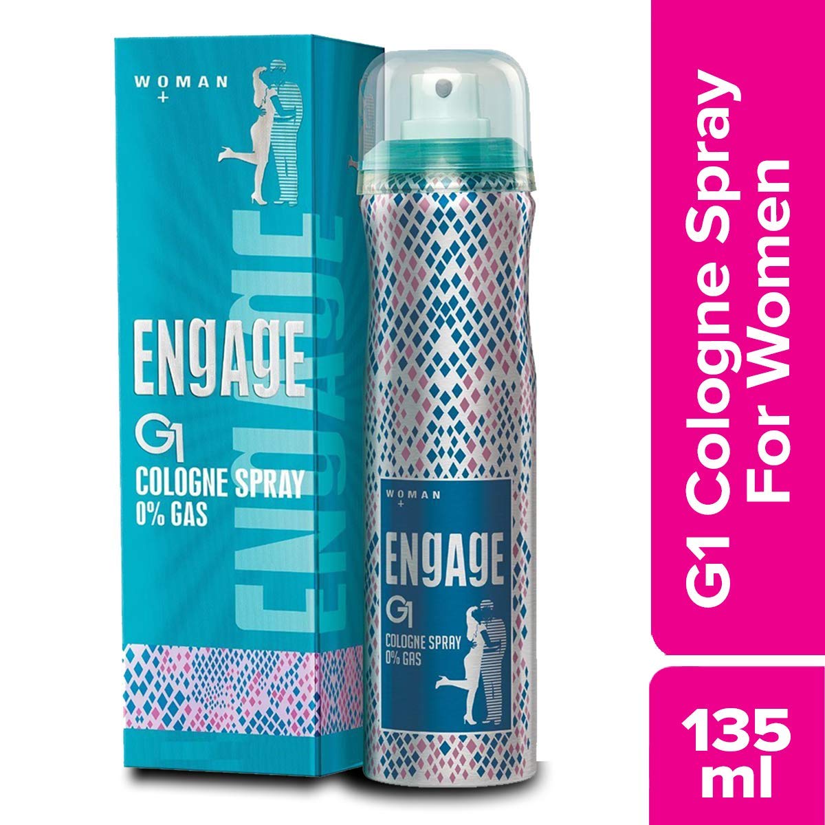 Engage G1 Cologne for Women - Floral & Sweet Fragrance Perfume, 135ml | Alcohol-Free, Skin-Friendly Formula | Perfect for Daily Wear, Office & Romantic Dates