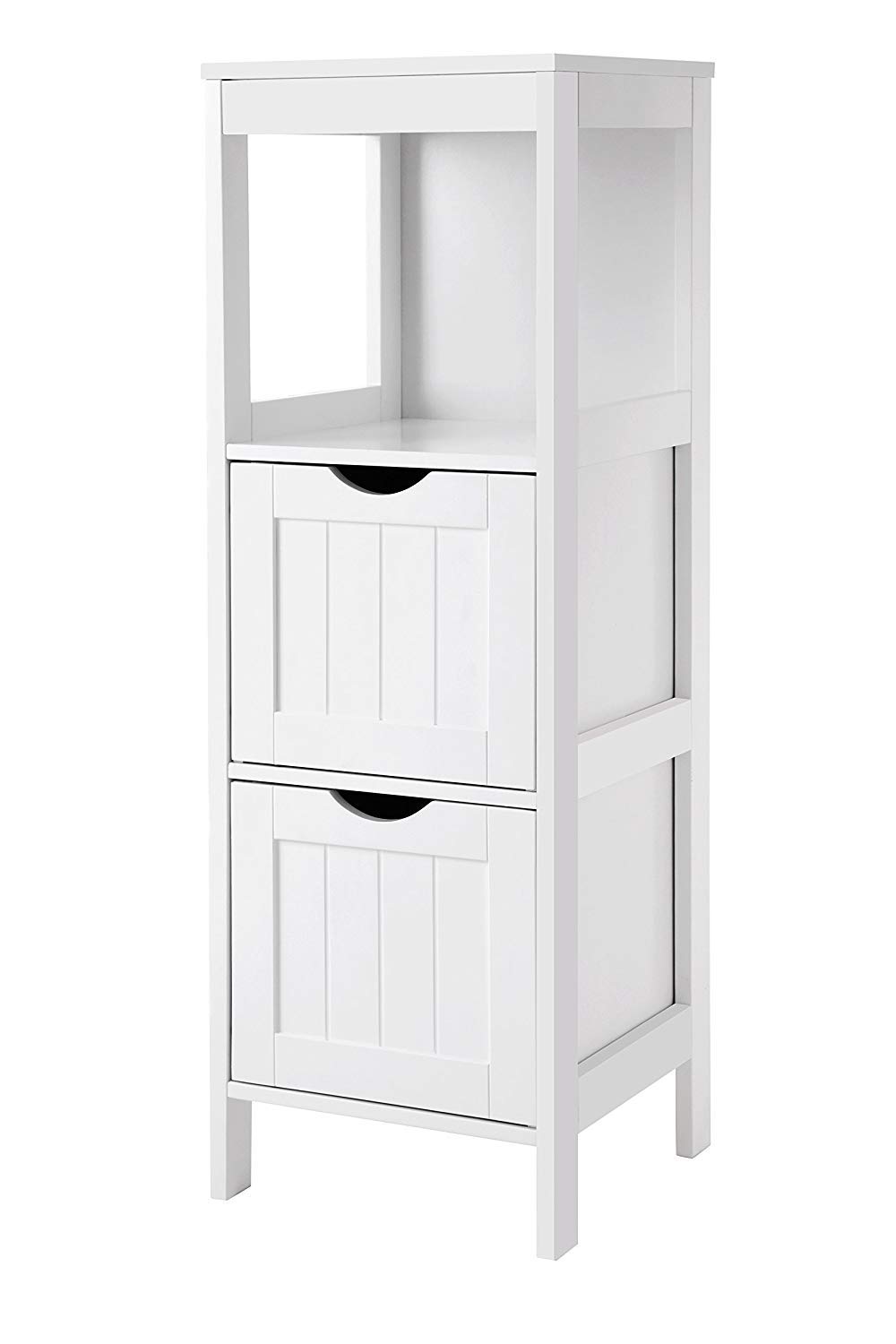 Wooden Bathroom Floor Cabinet with 2 Drawers & Open Shelf - Free Standing Storage Organizer for Bathroom, Kitchen, Office & Bedroom - Perfect for Towel Storage, Toiletries Organization & Home Decor