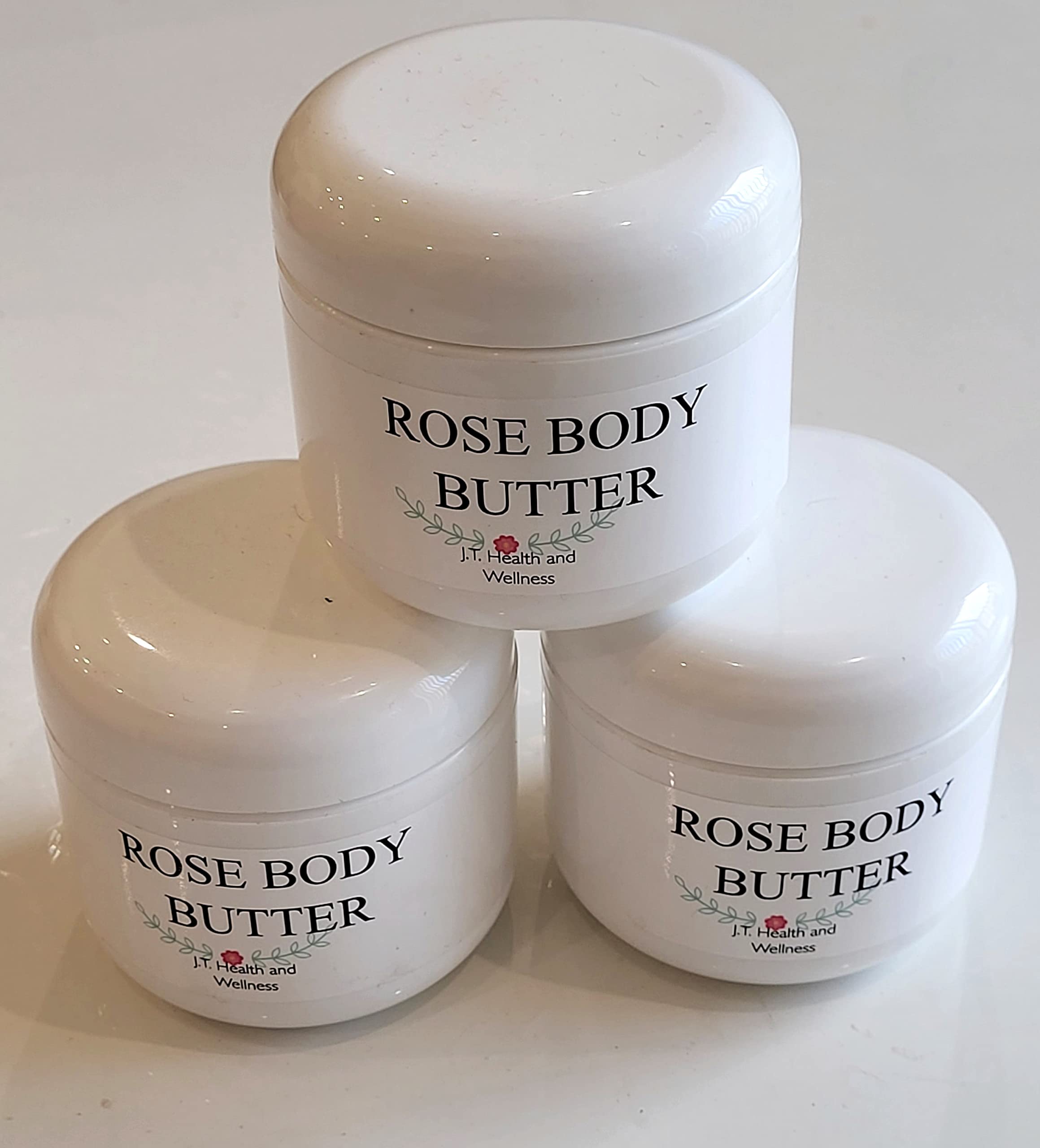 Organic Rose Body Butter by J.T. Health & Wellness - Hydrating & Nourishing Skin Care for Dry Skin - Perfect for Daily Moisturizing, Massage & Spa Treatments
