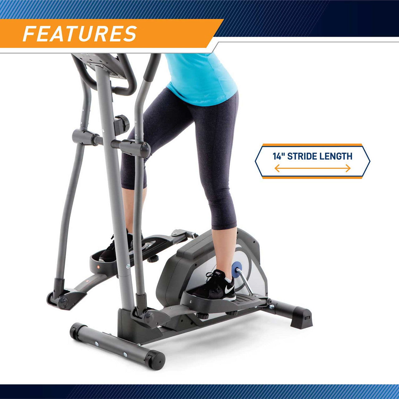 Marcy NS 40501E Elliptical Machine - Low Impact Cardio Trainer for Home Gym Workouts | Perfect for Weight Loss & Full Body Exercise