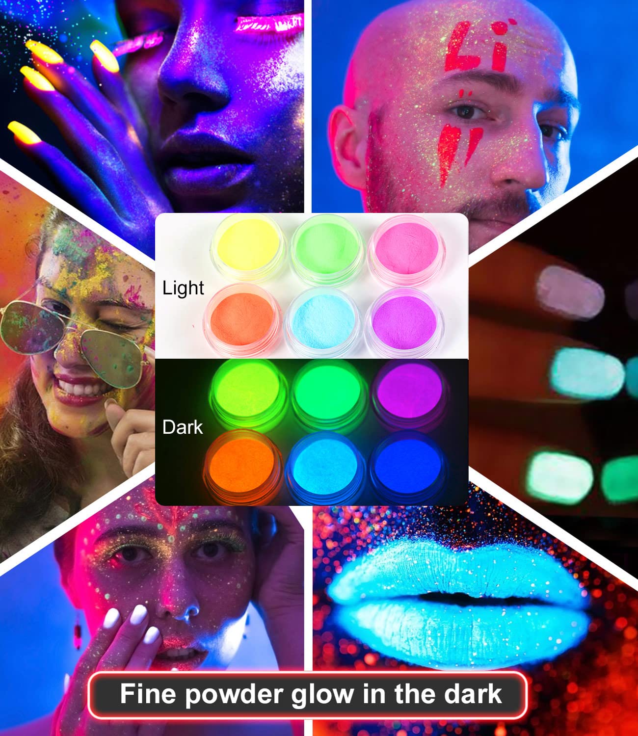 Glitter Tattoo Kit for Kids - 30 Body Glitters, 3 Glitter Glues, 5 Tattoo Stencils, 5 Makeup Brushes, 6 Fluorescent Powders, Butterfly & Rhinestone Stickers | DIY Face & Body Art for Parties, Halloween & Cosplay