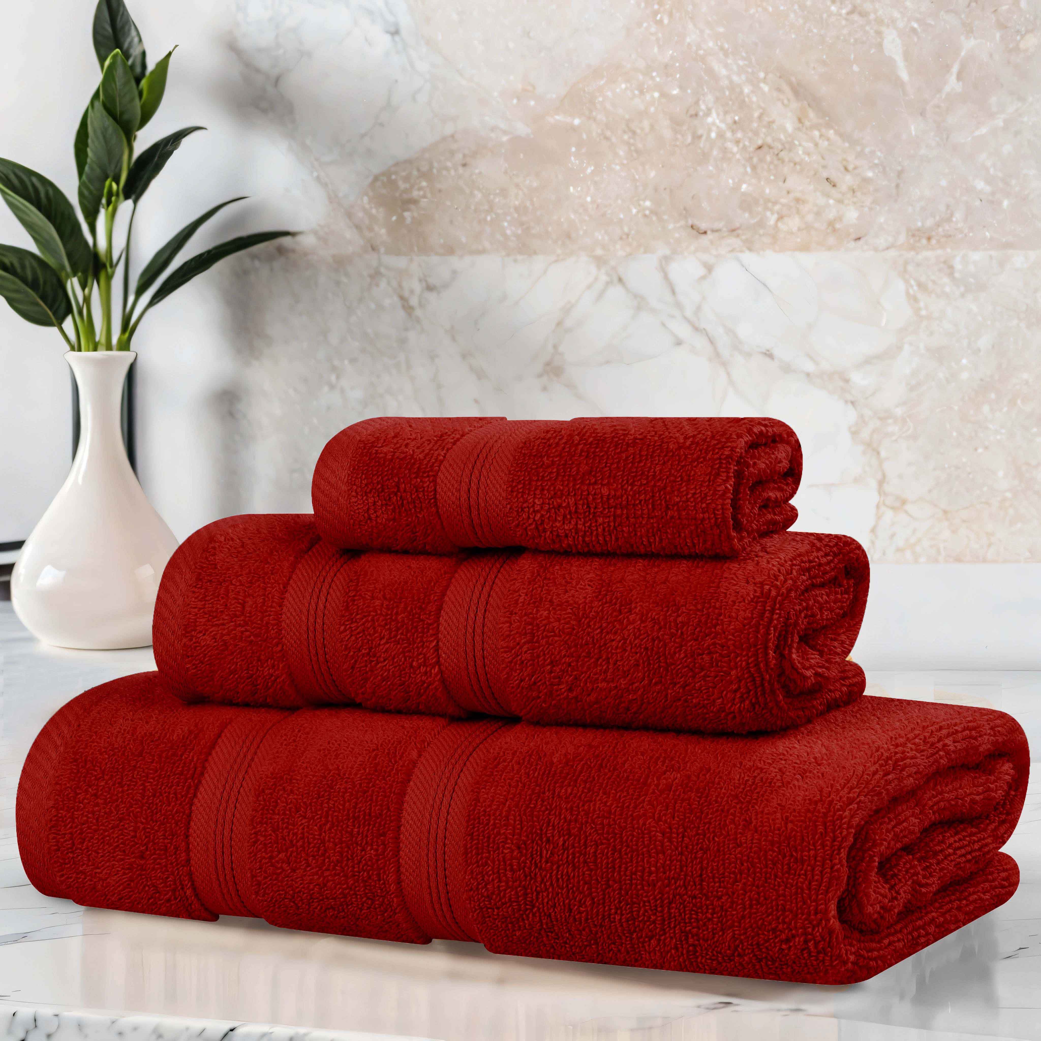 Premium Smart Dry Zero Twist Cotton 3-Piece Towel Set - Ultra Soft & Absorbent Bath Towels, Hand Towels & Washcloths - Perfect for Spa, Bathroom & Luxury Home Decor