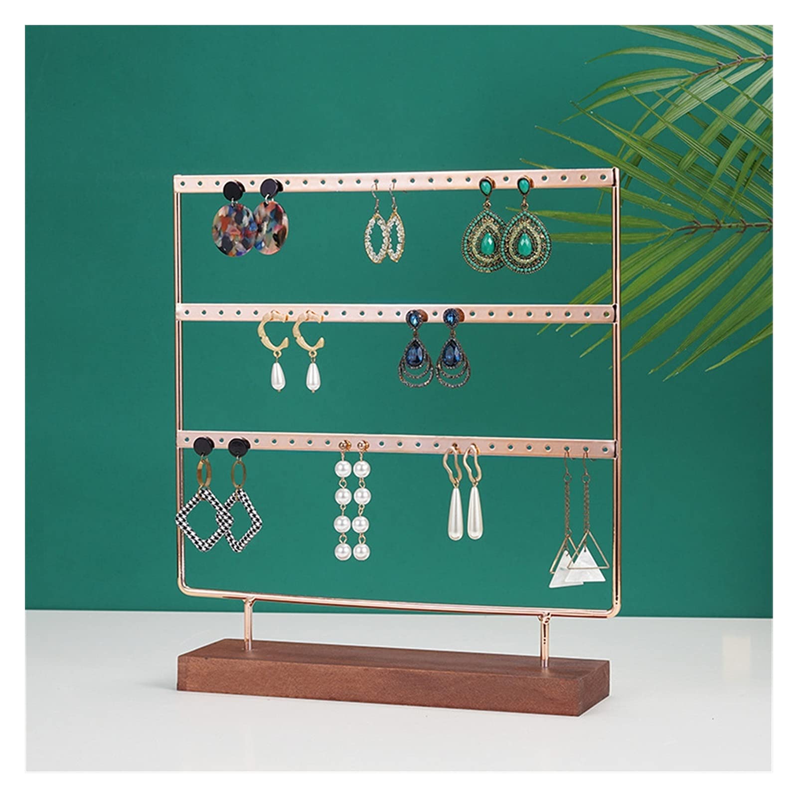 3-Tier Jewelry Organizer Stand - Earring Holder & Necklace Display with Hanging Hooks for Bedroom, Bathroom, or Closet Storage - Perfect for Jewelry Organization and Decoration
