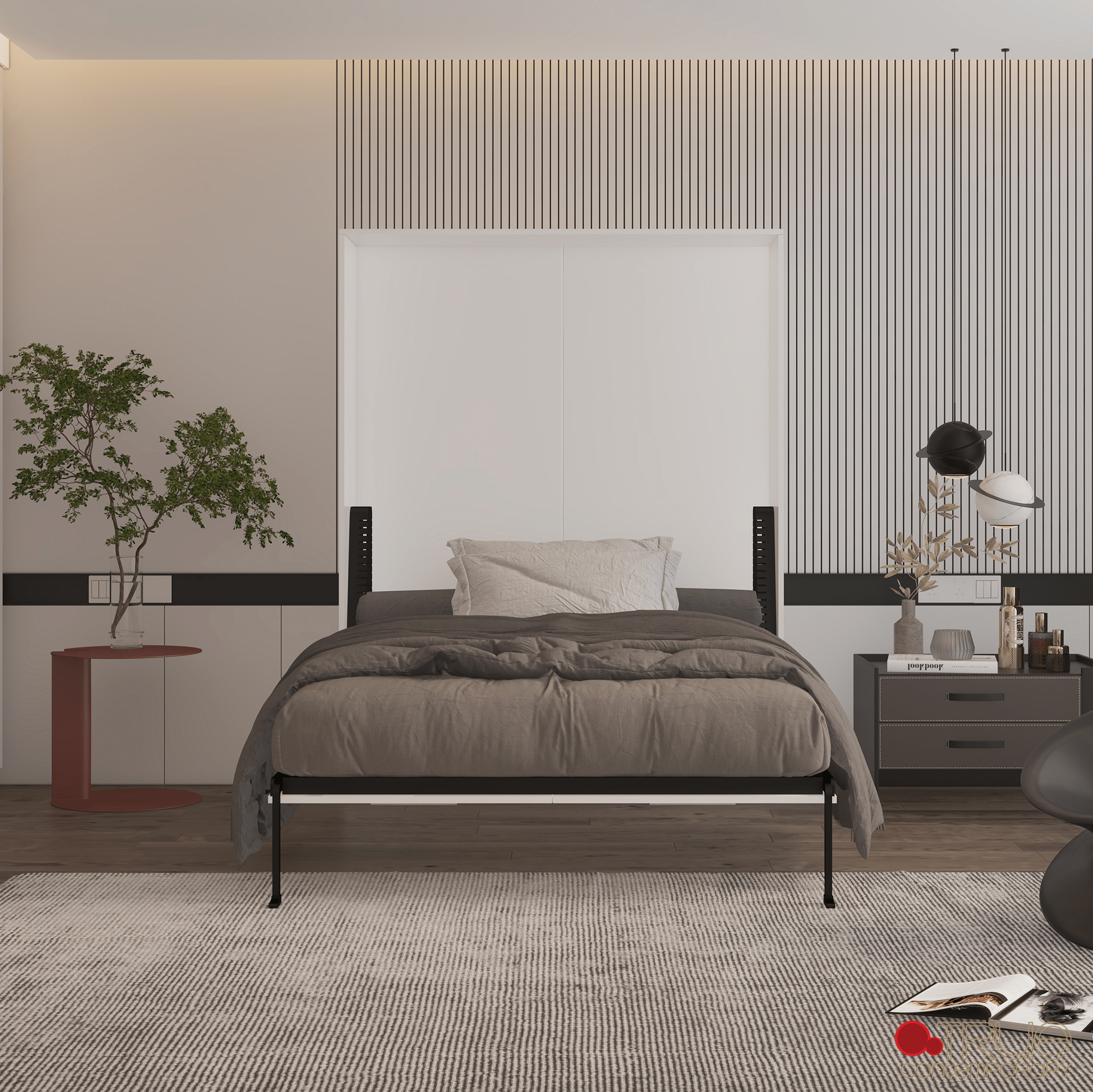 Wallie White Vertical Murphy Wall Pull Down Bed - Space Saving Foldable Bed for Small Rooms, Apartments & Guest Rooms - Available in Twin, Full & Queen Sizes - Perfect for Studio Apartments, Home Offices & Vacation Homes