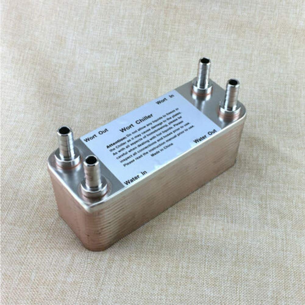 Premium 304 Stainless Steel 30-Plate Wort Chiller - High Efficiency Homebrew Beer Heat Exchanger for Home Brewing & Craft Beer Making | Perfect for Cooling Wort Quickly in Small Batch Brewing Systems