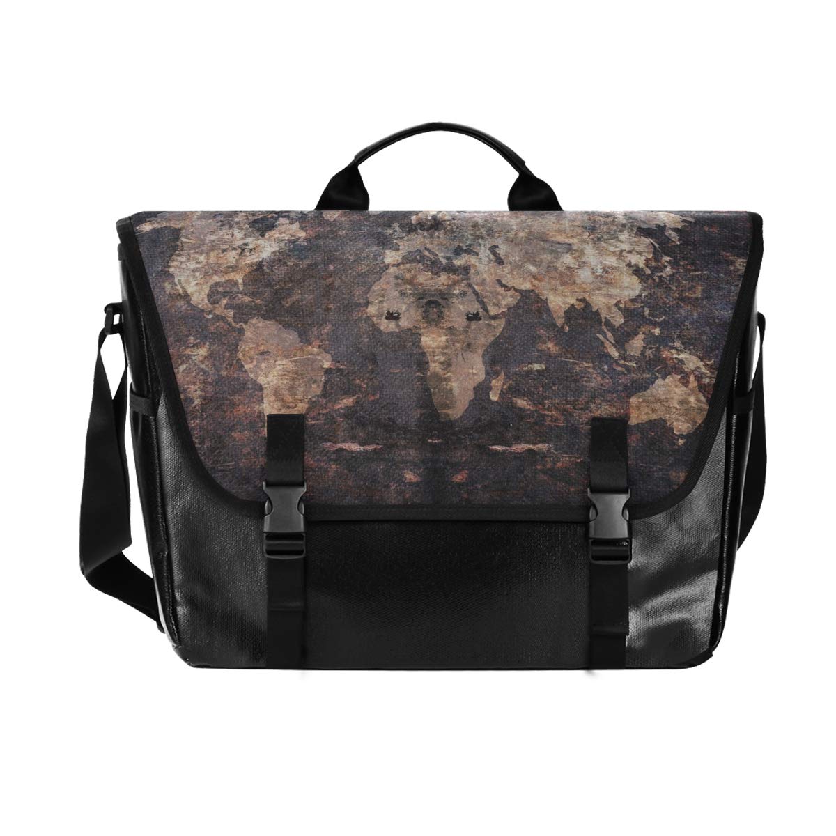 ALAZA 15.6 Inch Waterproof Messenger Bag - Vintage Map Design Laptop Briefcase for Men & Women - Perfect for Work, Travel, Camping & Daily Commute