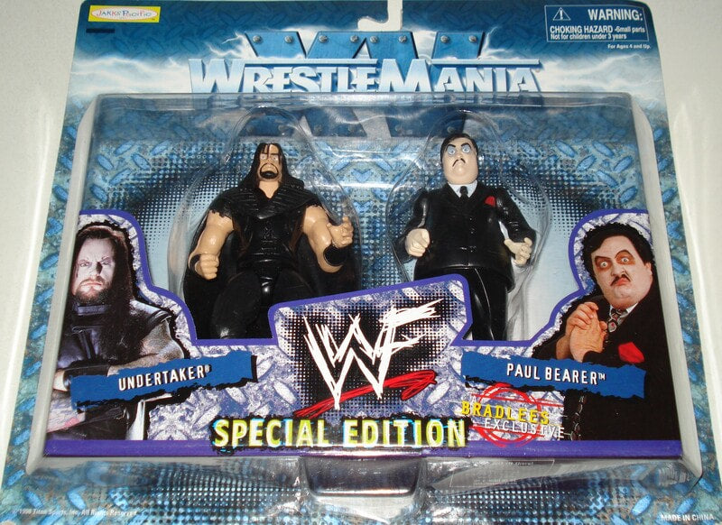 1999 WWF Jakks Pacific WrestleMania XV Special Edition Undertaker & Paul Bearer Action Figure - Exclusive Collectible for Wrestling Fans & Nostalgic Memorabilia - Perfect for Display, Gifts, and WWF Enthusiasts