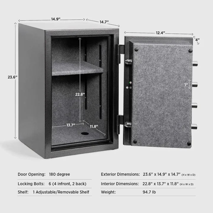 IslandSafe FNS60 FireShield Large Fireproof Safe Box for Home & Office - Protect Documents, Jewelry & Valuables from Fire & Theft