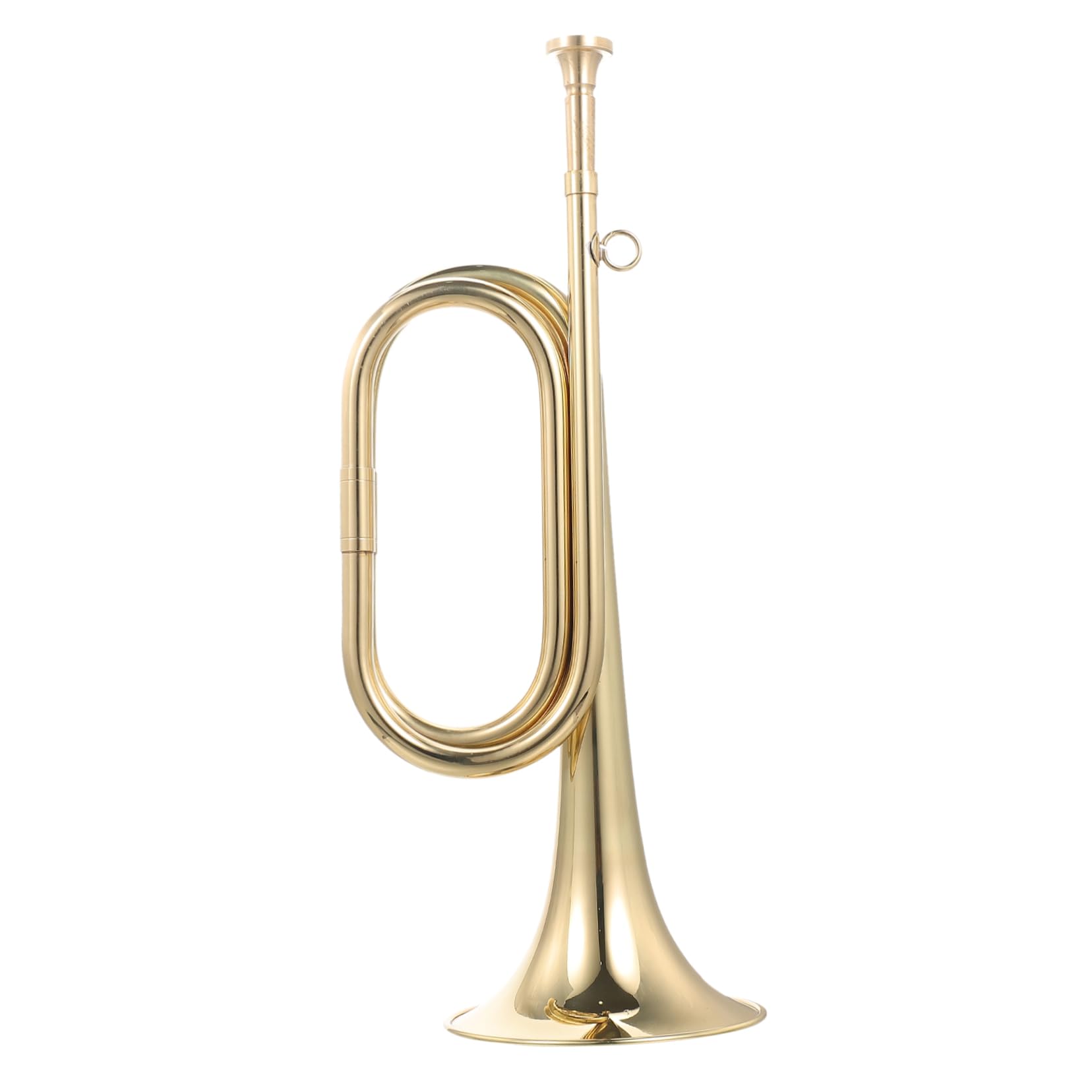 Vintage Copper Bugle Trumpet - Old Style Brass Wind Instrument for Military Taps & Ceremonies | Perfect for Marching Bands, Historical Reenactments & Music Collectors