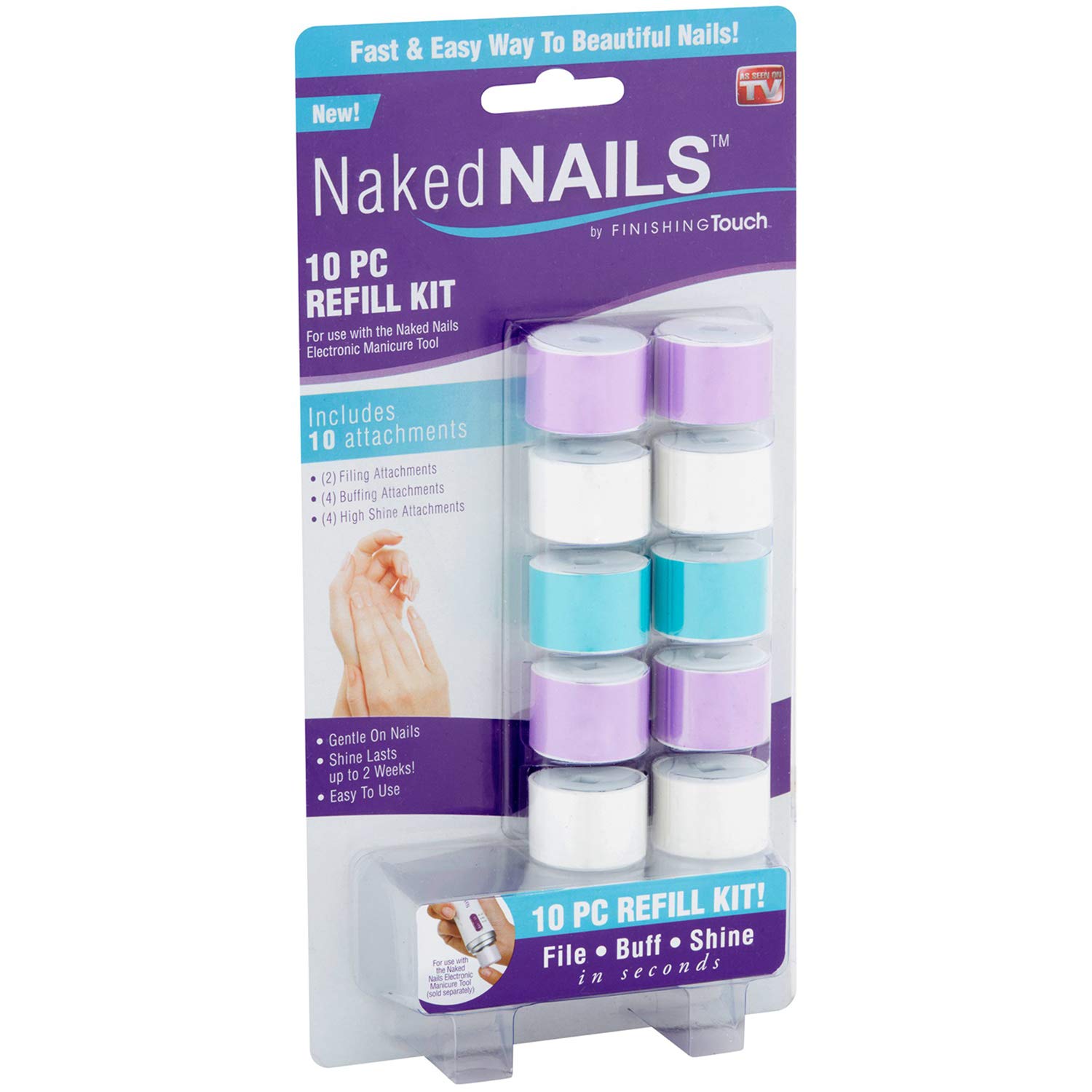 Naked Nails Refill Replacement Parts - 2 Pack Buffers, Files & Shine Tools for Professional Manicure & Pedicure | Perfect for Nail Salons, Home Use & DIY Nail Care