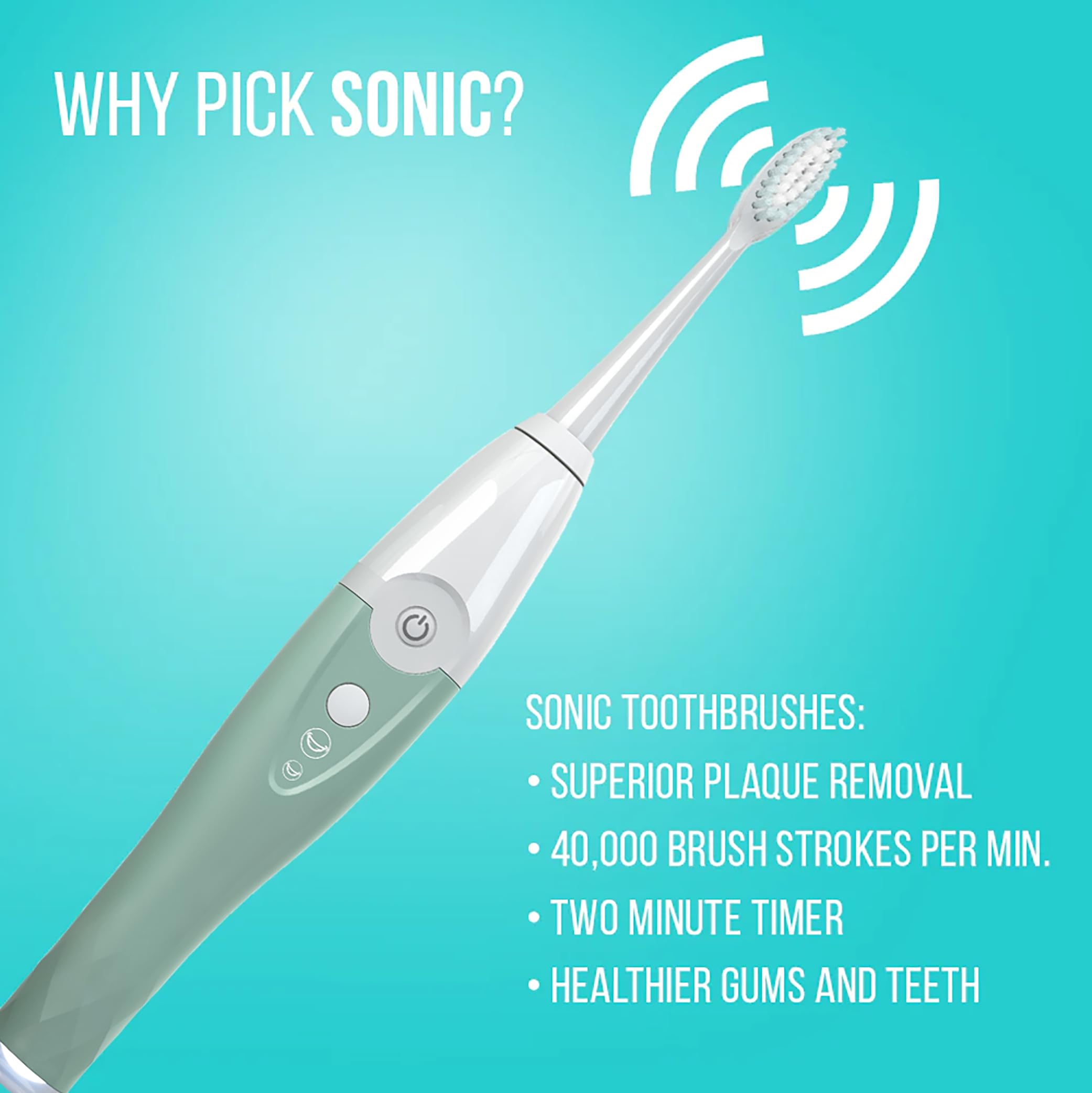 TAO Clean UV Sanitizing Sonic Electric Toothbrush with Cleaning Station - 2 Speed Settings, Seaglass Green | Professional Dental Care for Home & Travel Use