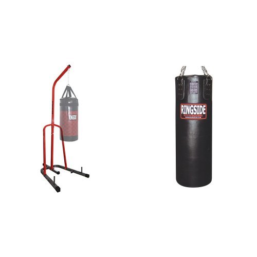 Premium Leather Boxing Punching Bag with Heavy-Duty Stand - Professional Training Equipment for Home Gym & Boxing Workouts - Perfect for MMA, Kickboxing & Fitness Training