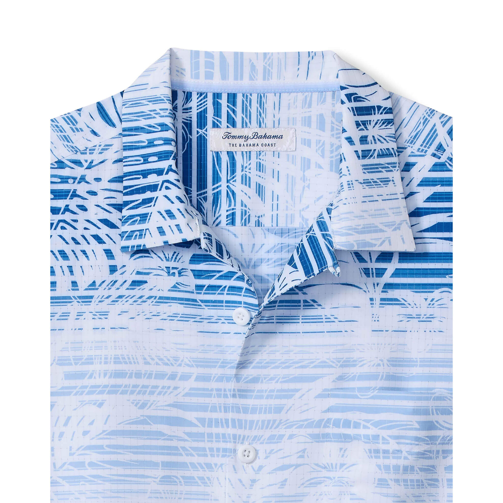Tommy Bahama Men's Bahama Coast Sardina Seas Camp Shirt - Victoria Blue | Lightweight Short Sleeve Button Down Shirt for Beach, Vacation & Summer Outfits