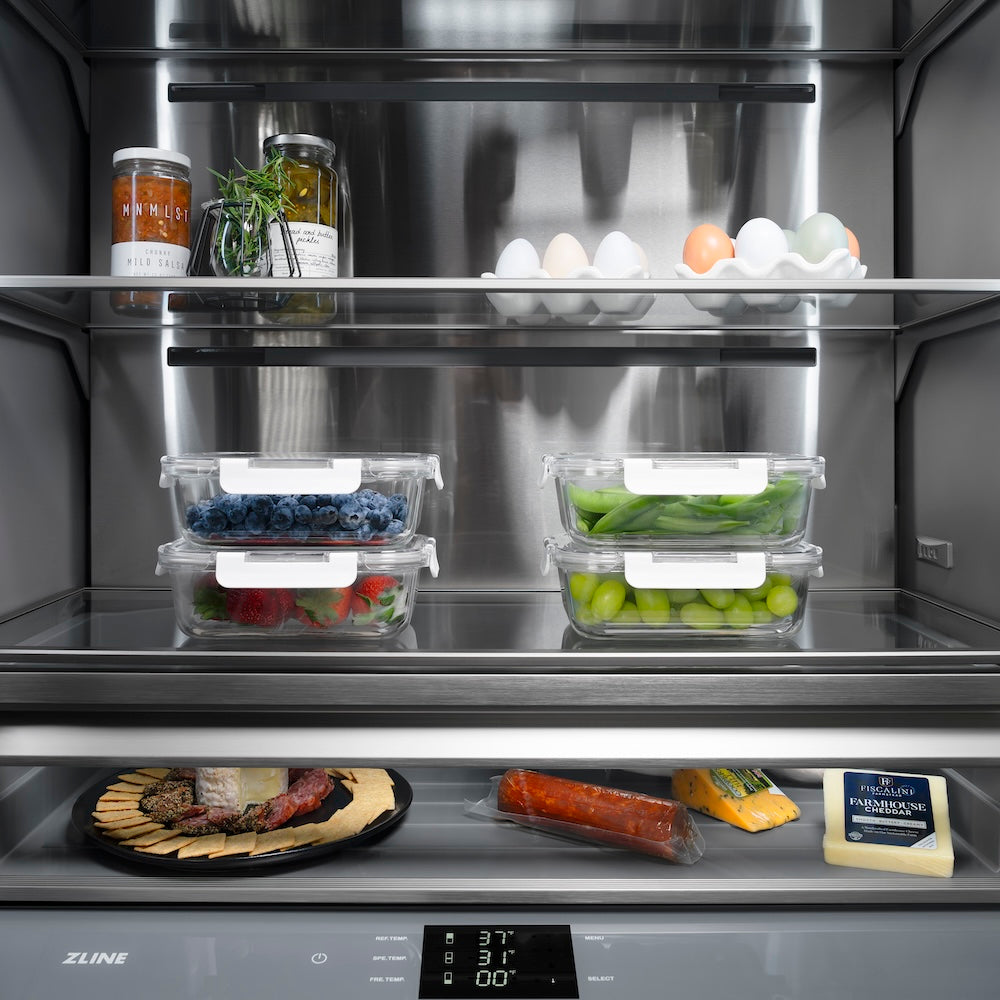 ZLINE 30 Inch 16.1 Cu Ft Panel Ready Built-In Bottom Freezer Refrigerator with Water Dispenser & Ice Maker - Graphite Gray Interior (GRBIV 30) | Perfect for Modern Kitchens, Open Concept Homes & Luxury Appliances Upgrade