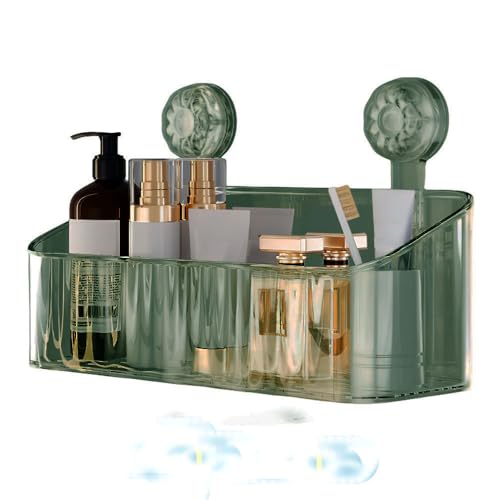 green shower caddy