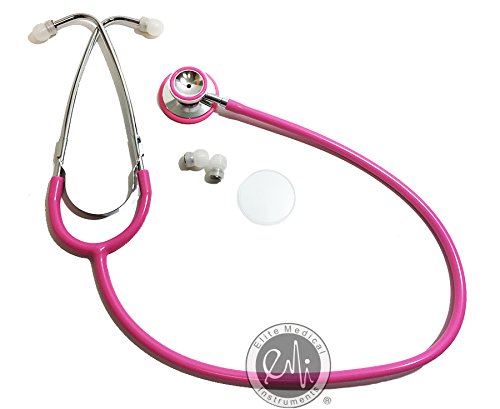 EMI Dual Head Stethoscope - Pink Professional Medical Stethoscope for Doctors, Nurses & Students - Ideal for Clinical Use, Physical Exams & Healthcare Training